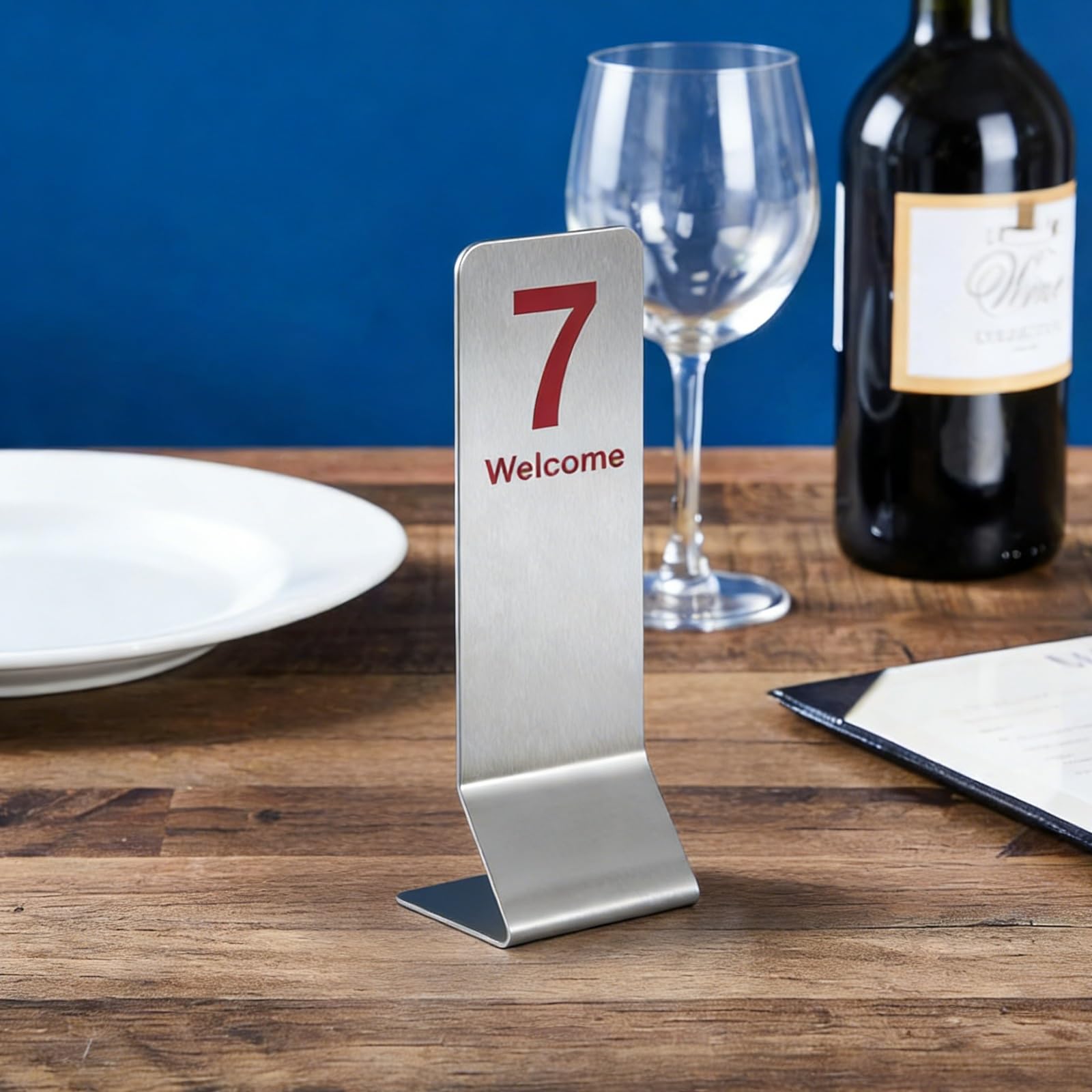 Numery na stół weselny, od 1 do 10/11 do 20... styl karty stołowe ze stali nierdzewnej dwustronny namiot do układania w stos numer stołu na bankiet, serwowanie, restauracje i bary (czarny-16 x 5 x 5