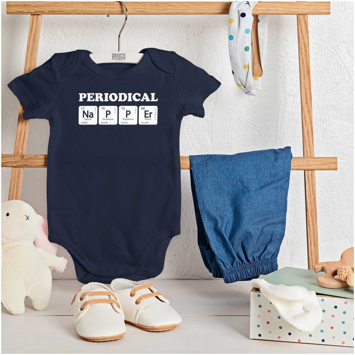 Brisco Brands Periodical Napper Science Nerd Baby Romper Boys or Girls