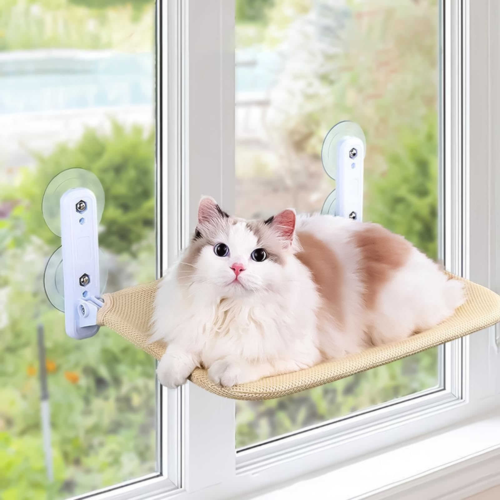 Cat Hammock for Window - Cat Window Seat - Window Mounted Cat Seat - Cat Hammock for Indoor Large Cats - Cat Hammock Window Perch with Strong Suction Cups - Easily Holds Up to 27.5 Lbs