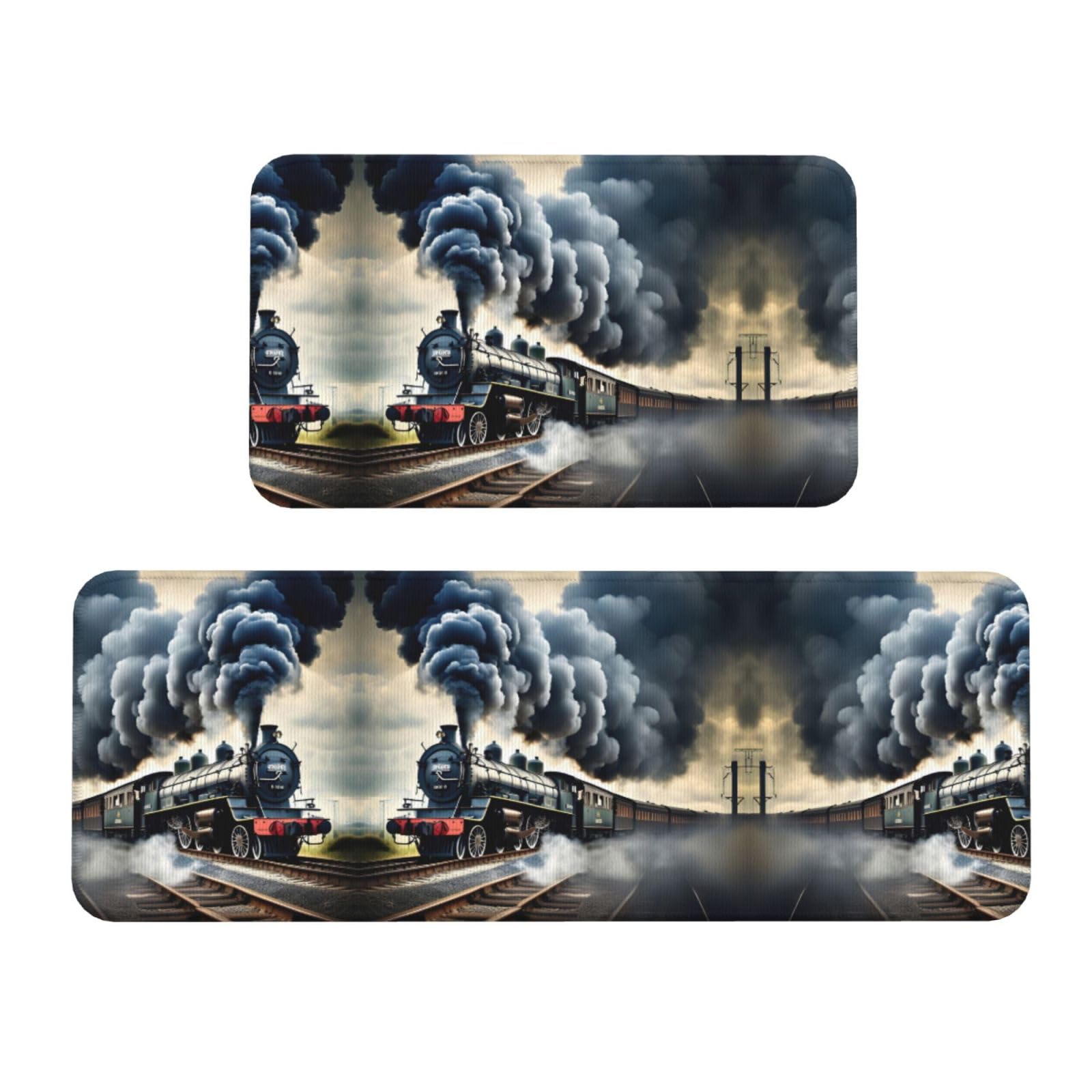 Tapis de cuisine antidérapant lot de 2 grand confort motif train