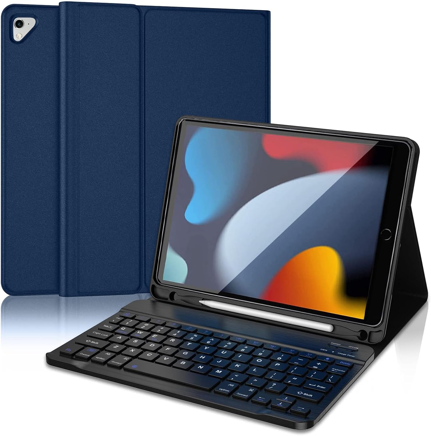 JADEMALL Keyboard Case for iPad 10.2" 9th/8th/7th Generation, Wireless Bluetooth Detachable