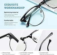 Vista 3 de Lentes Aomaste con bloqueo de luz azul, retro, con semi montura, UV400, lentes transparentes para computadora, unisex