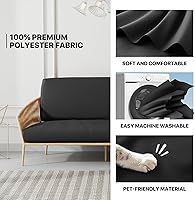 Vista 4 de MoNiBloom Funda elástica para futón individual, sin brazos, funda para sofá sin brazos, protector de muebles, funda lavable con cremallera