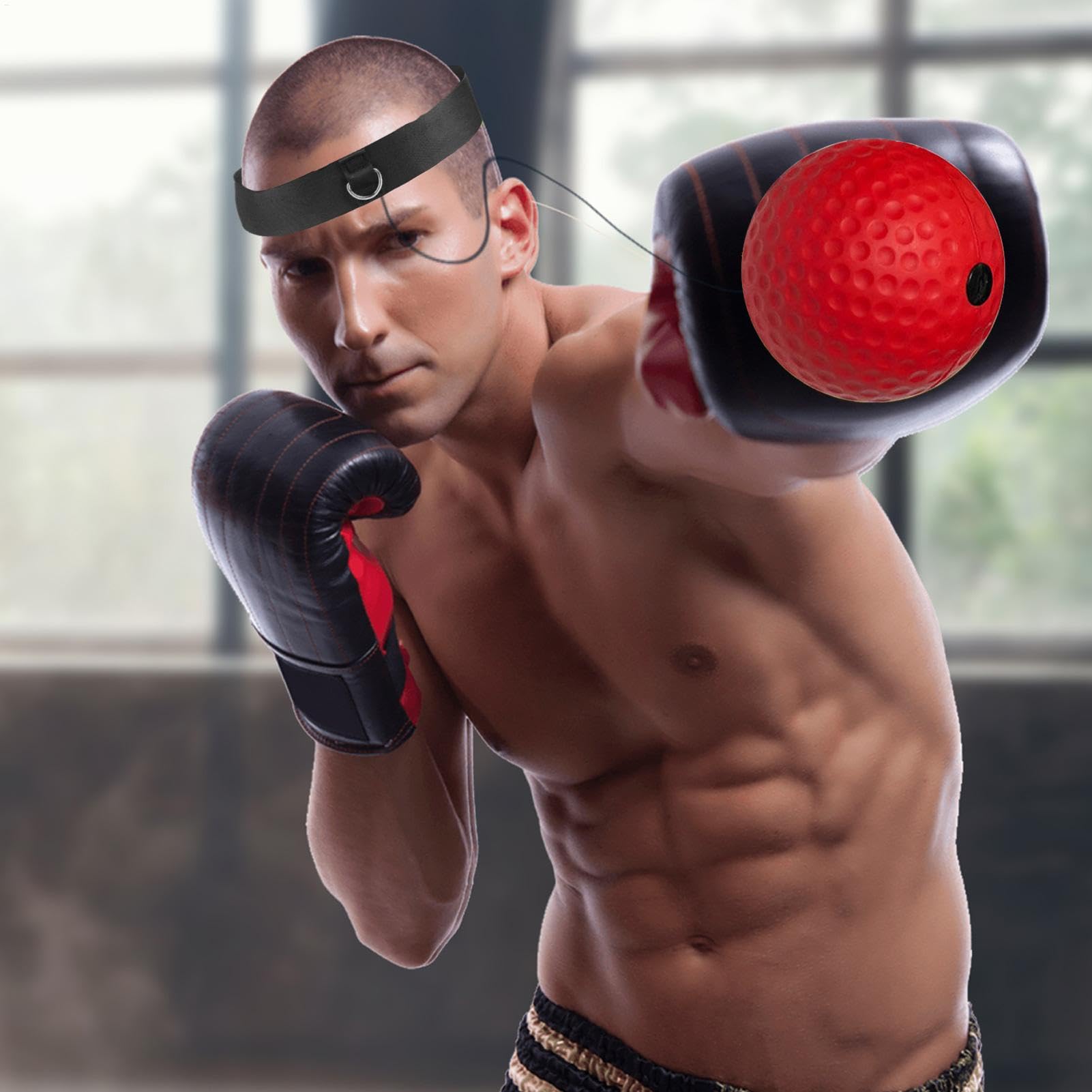 Pelota de boxeo Reflex Ball - Juego de diadema de pelota de boxeo | Pelota de reflejo de boxeo con diadema | Equipo de entrenamiento al aire libre Pelota de react para dormitorio, dormitorio de viaje