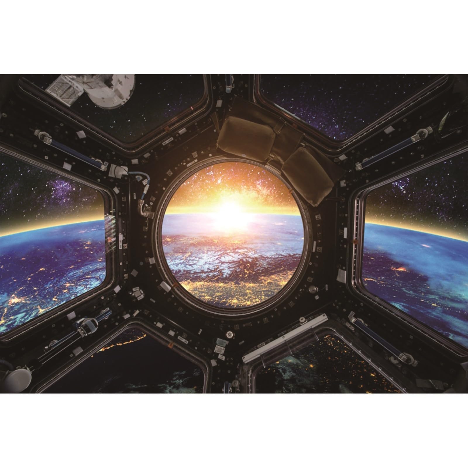 YongFoto 2,2x1,5m Vinilo Fondo de Fotografia Astronave Interior Grunge con Vista en Exoplanet Telón de Fondo Photo Booth Infantil Party Banner Niños Photo Studio Props — view 66