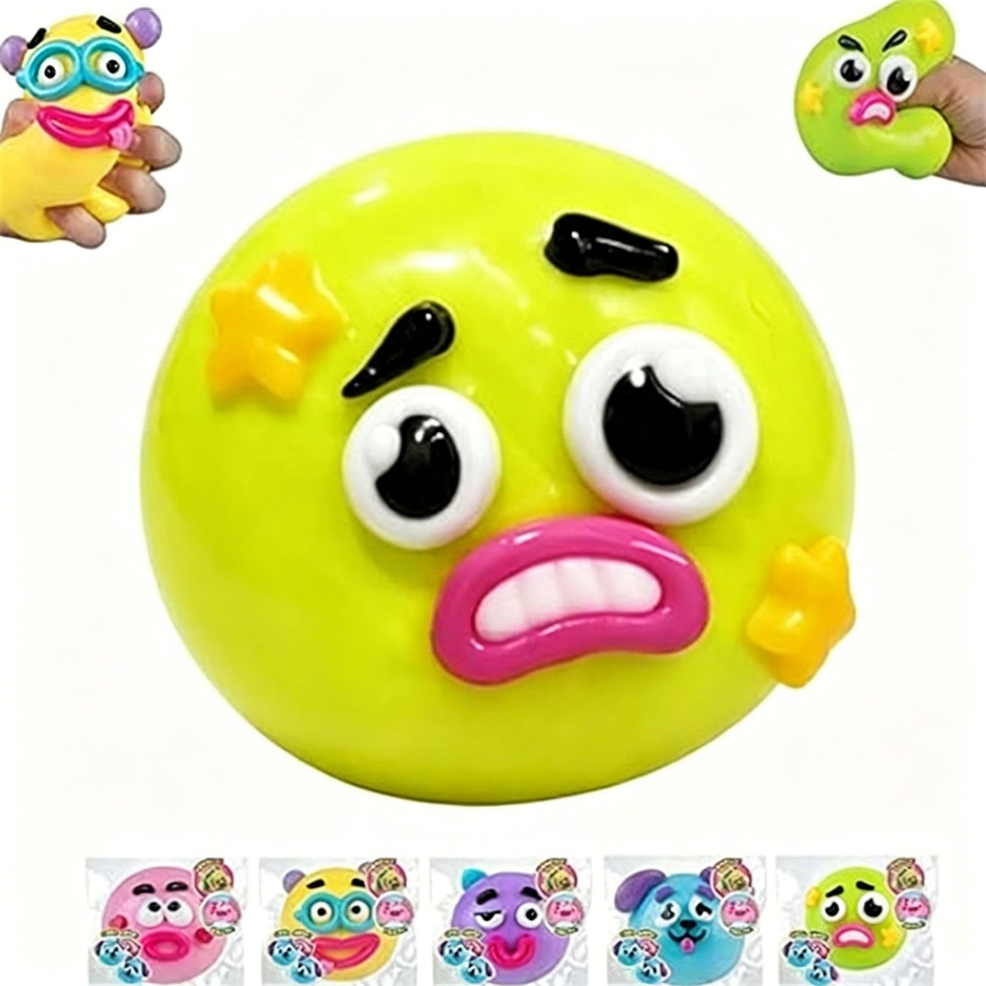 Squishy Fidget Toy, Soft Interchangeable Dog Face Swap Stress Relief Sensory Squeeze Toy, Soft Elastic Sensory Toys for Anxiety Relief Squeeze Ball for Office, School & Travel (green)