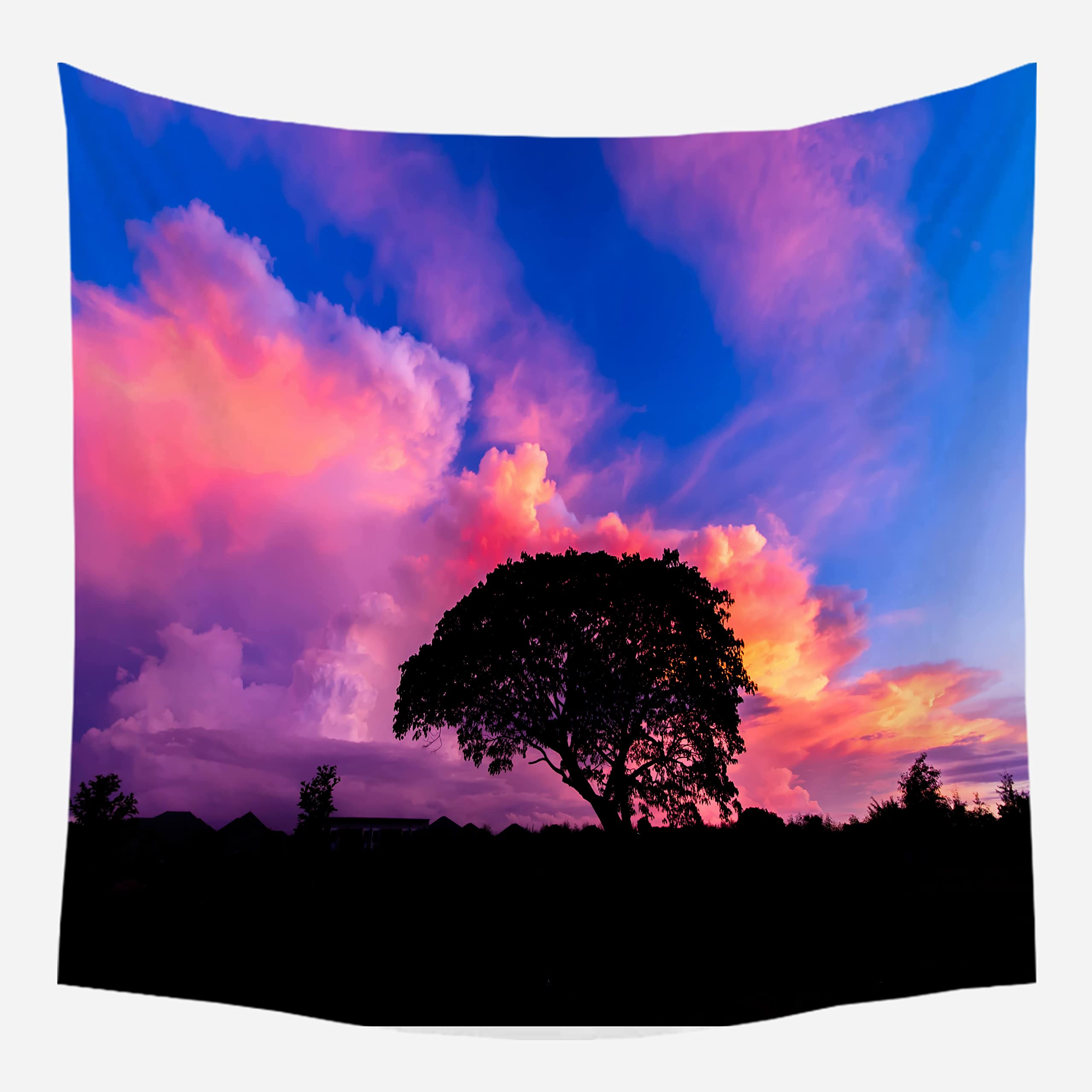 EHOMERY Tapestry Cool Tapestries Trippy Cheap Colorful Sky Clouds Big Trees Natural Landscape Earthy Wall Covering Large Scene Hanging Blanket Living Room Bedroom Art Décor 150X200Cm