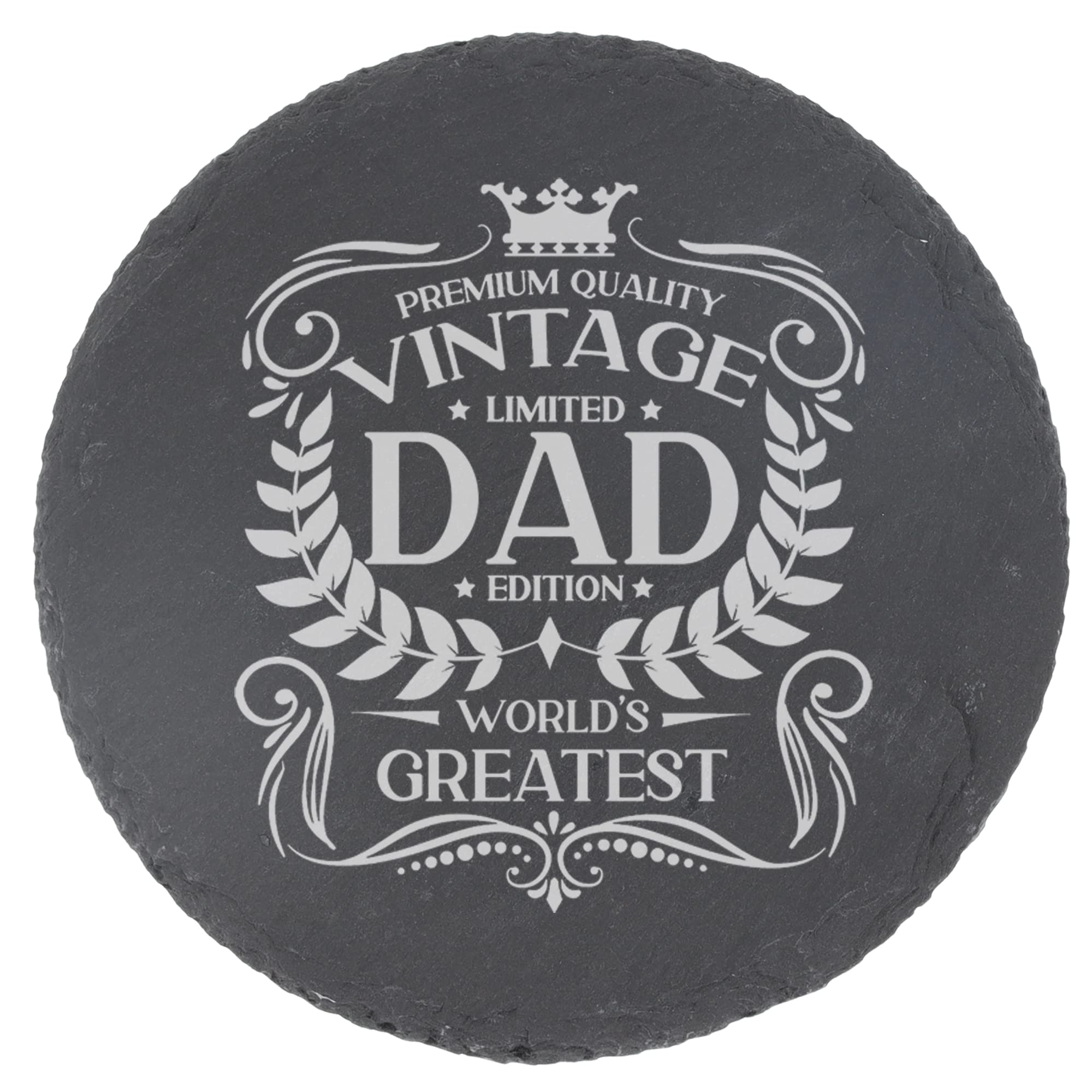 80th Birthday Gift for Men Vintage 1946 Aged to Perfection Engraved Slate Coaster Present for 80 Year Old Etched Natural Slate Placemat (Round Slate) — view 23