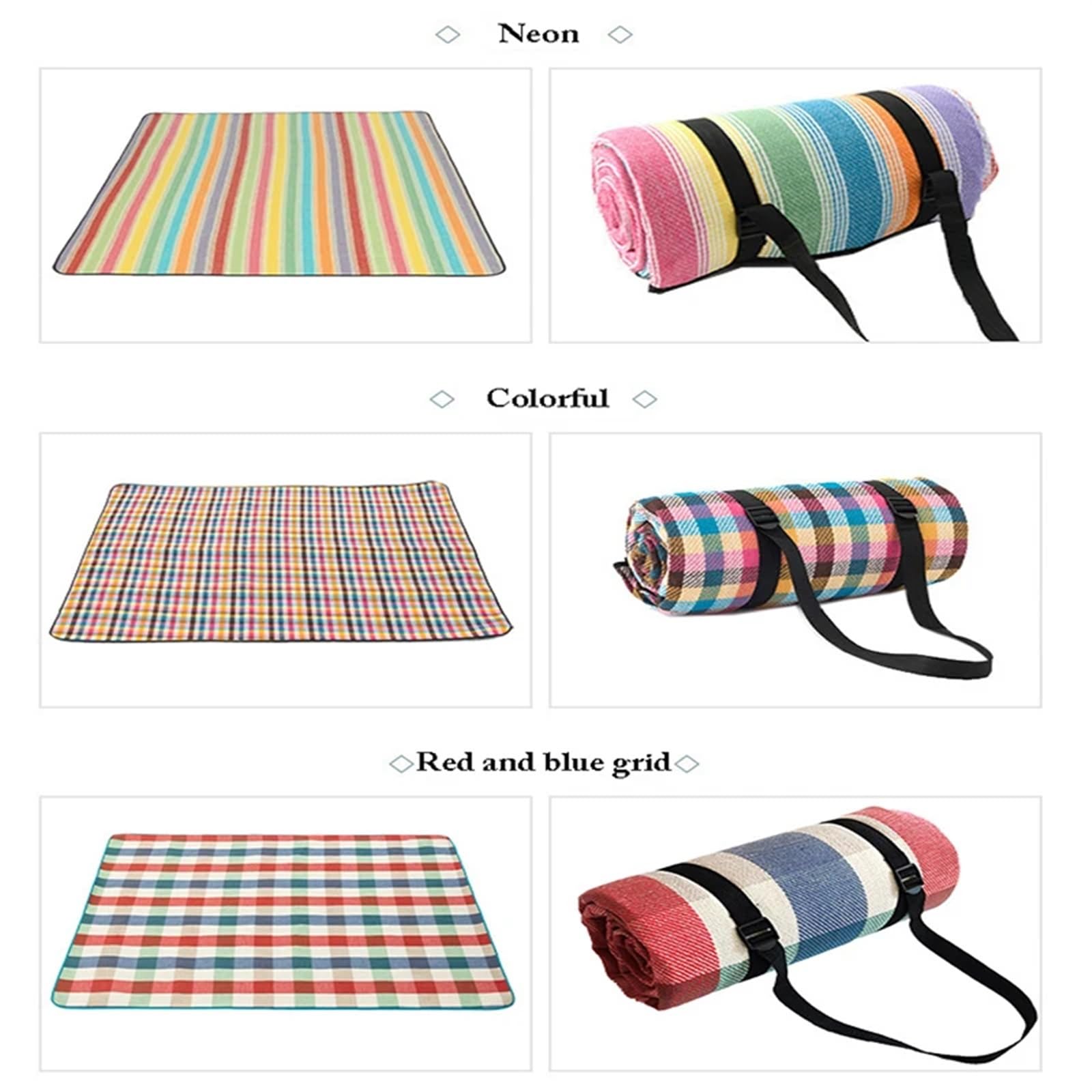 Coperta da Picnic Impermeabile Grande tappetino da spiaggia portatile pieghevole, spesso, campeggio, for uso esterno in tenda, impermeabile per picnic campeggio spiaggia esterno(A10,200x300cm)