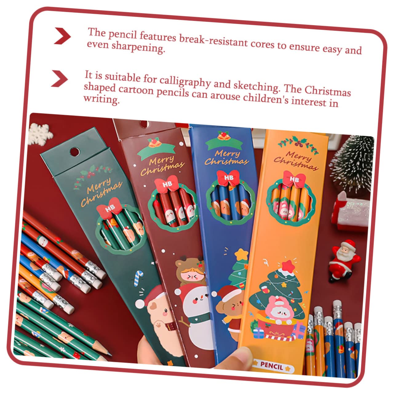 DOITOOL 120 Pièces Crayons Hb Bois Multi Fonctions avec Gomme Set Noël Garçon Fille Dessin Sketch