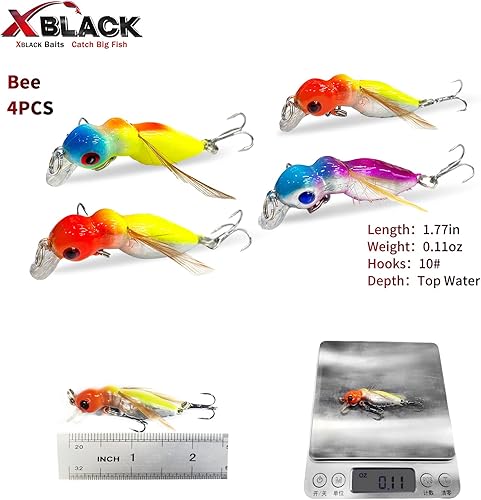 Miniatura 7 de Hard Fishing Lures Set Minnow Popper Jointed VIB Shrimp Frogs CrankBaits for Beginner Starter, XBLACK Baits, Catch Big Fish!