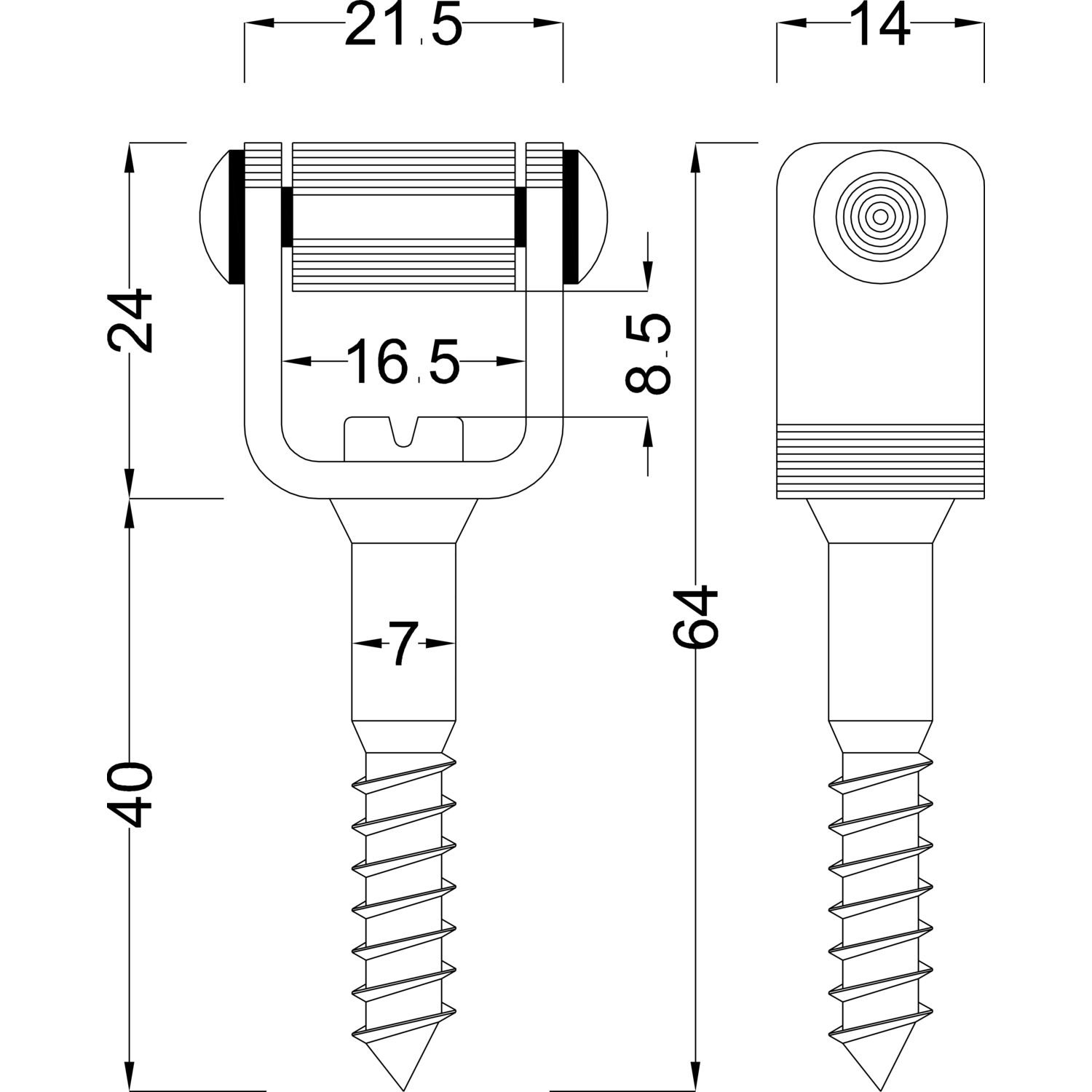 Rollkloben 40 mm, Stahl verzinkt