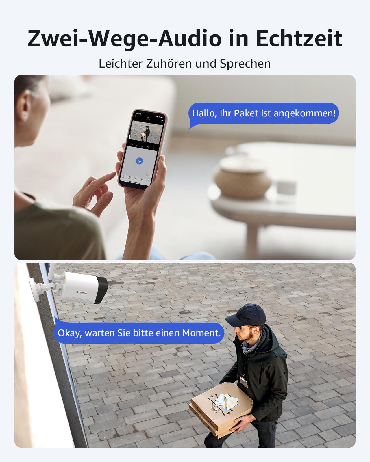 ANNKE Set di telecamere di sorveglianza WLAN da 3 MP, per esterni, 8 telecamere WiFi da 3 MP, 16 CH 4 K NVR con 1 TB HDD per 24/7, per interni ed esterni, intelligente riconoscimento delle persone