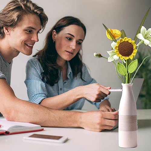 Miniatura 3 de Xuyuan Girasol de ganchillo, ramo de girasol de ganchillo eterno, decoración de girasol artificial, decoración de ganchillo de punto, decoración de