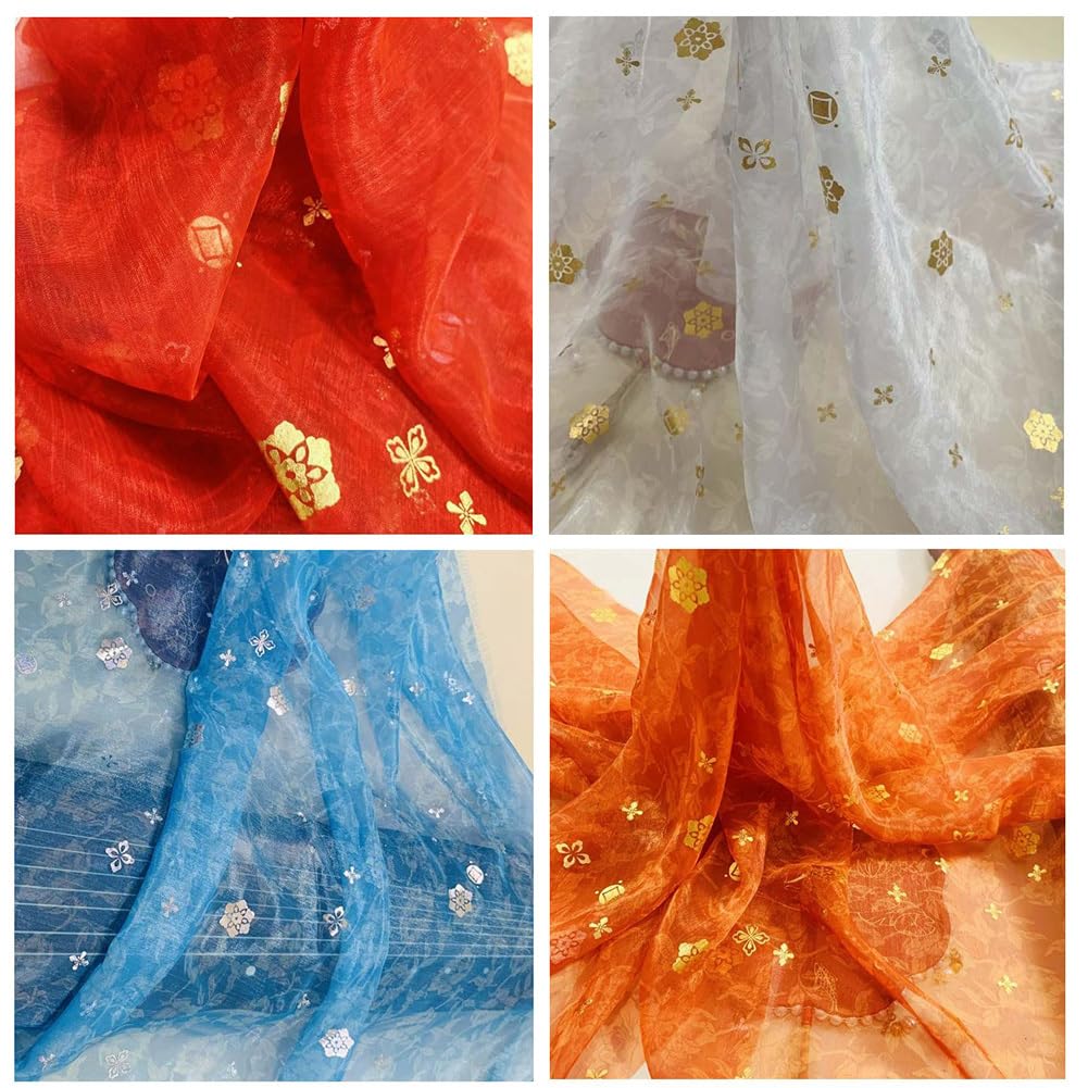 Chiffon Stoff 1.5 * 3m Organza glänzend Tüllstoff Dekostoff Glitzerstoff Dekotuch Hochzeit Vorhänge Drapierstoff glänzender Tüll Patchwork Textilien Kostümstoff Stoffe für Kleidung