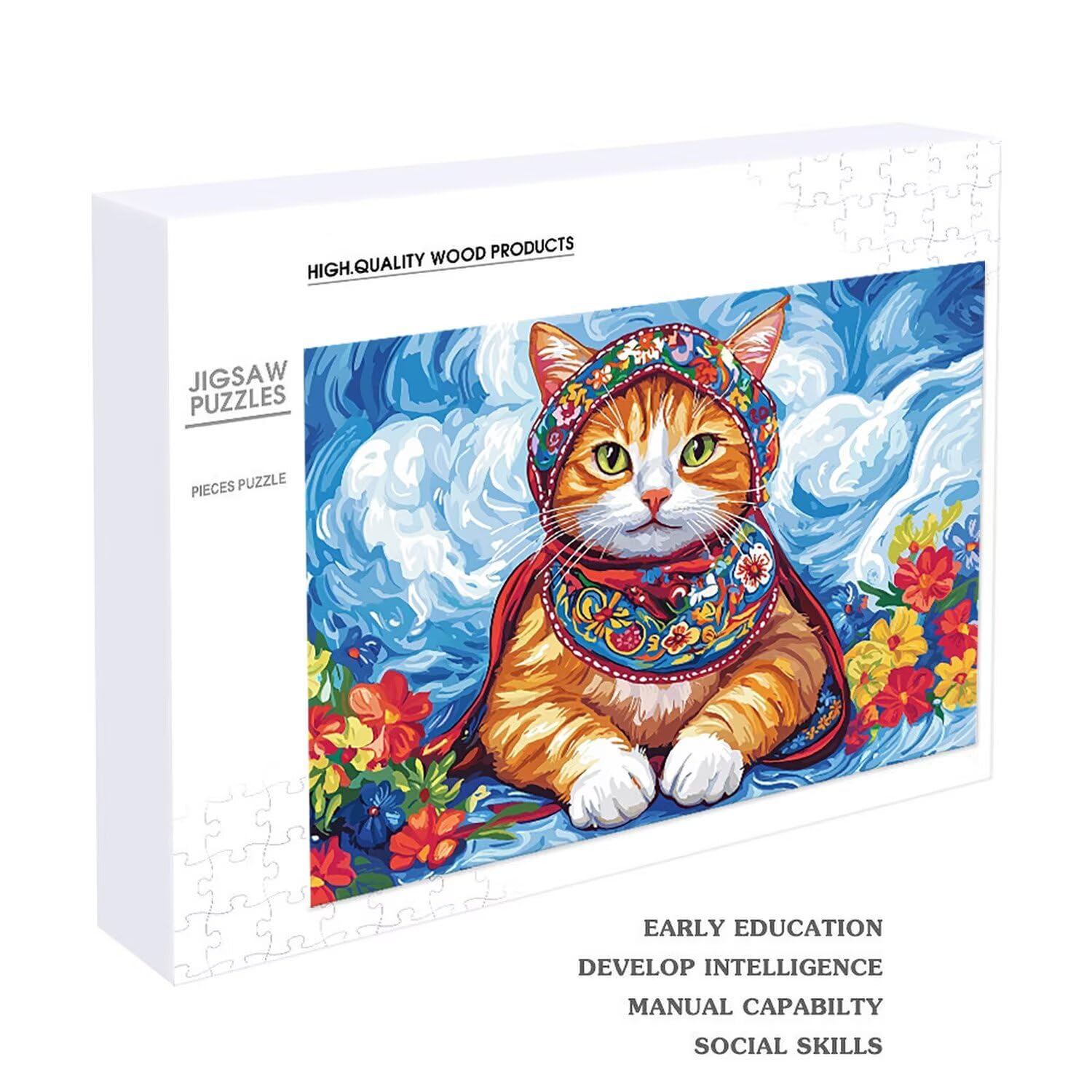 Pomarańczowy kot - Puzzle 2000 sztuk dla dorosłych - Puzzle DIY, kreatywna rozrywka, nowoczesna sztuka, klasyczne puzzle dla dorosłych i nastolatków w wieku 12 lat, pomysł na prezent dla mężczyzn i