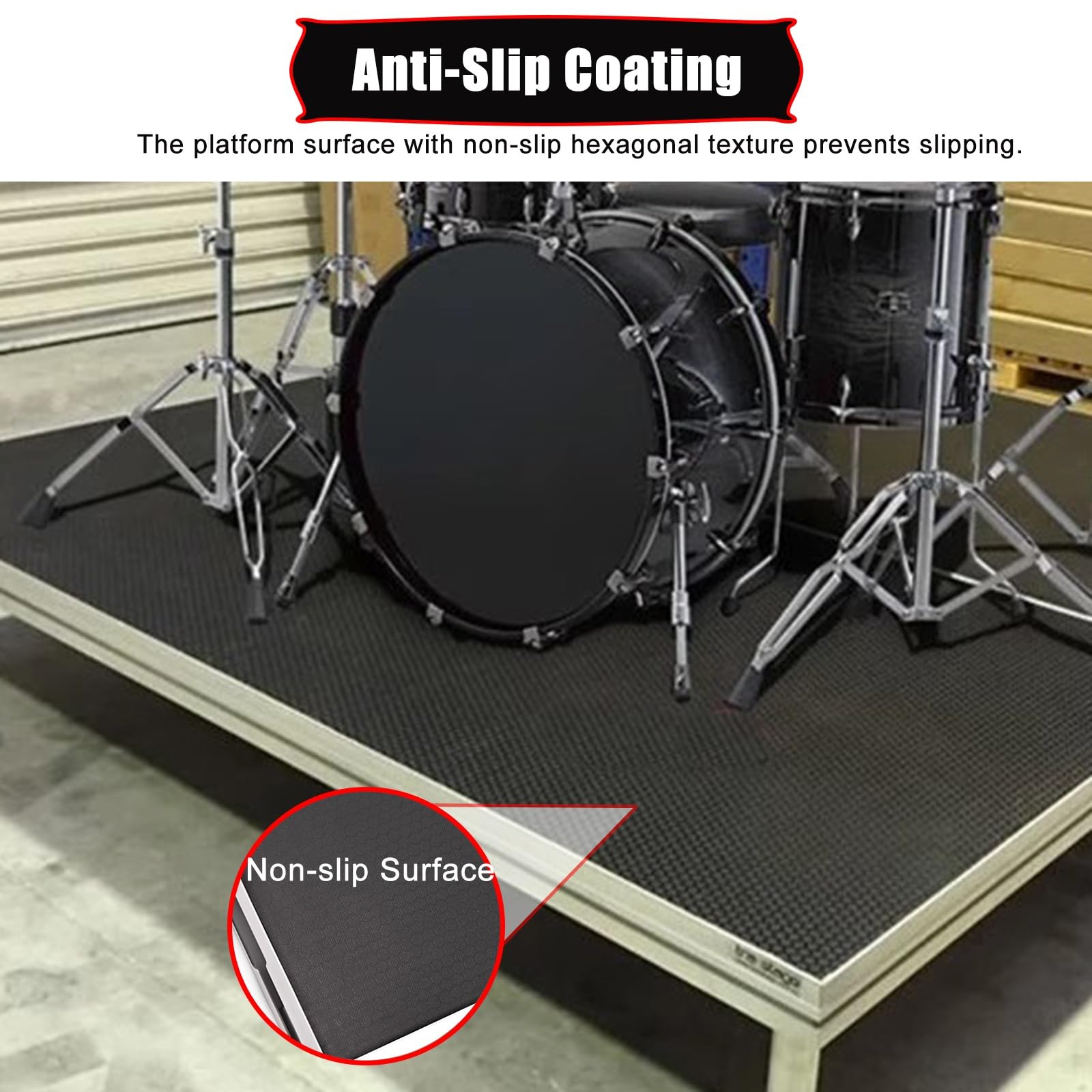Plataforma de escenario portátil, elevador de rendimiento plegable para conciertos y eventos, sistema modular, altura 80 cm, 1 x 1 m
