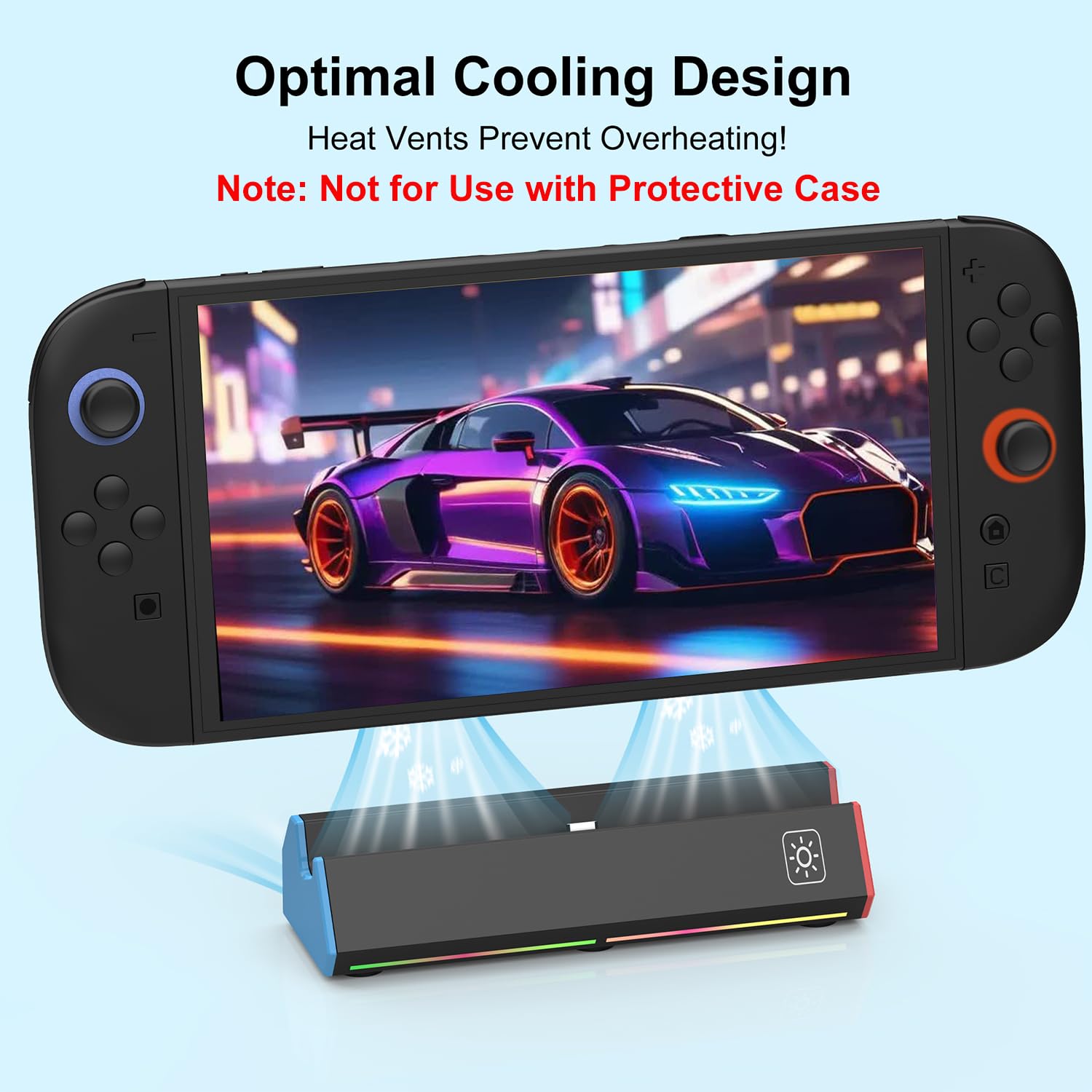 Switch 2 Estación de base de TV para Nintendo Switch 2, soporte base de repuesto portátil con salida HDMI 4K, puerto tipo C, puerto USB 3.0, luz LED RGB para Nintendo Switch-2 oficial