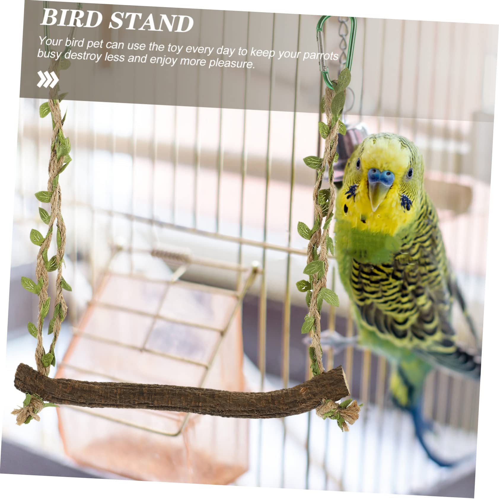 Angoily 5stücke Parakeet Schaukel Aus Holz Natürlicher Vogelspielzeug Für Wellensittiche Papageien Und Andere Vögel Robuste Und Sichere Hängeschaukel Für Käfige Fördert Bewegung