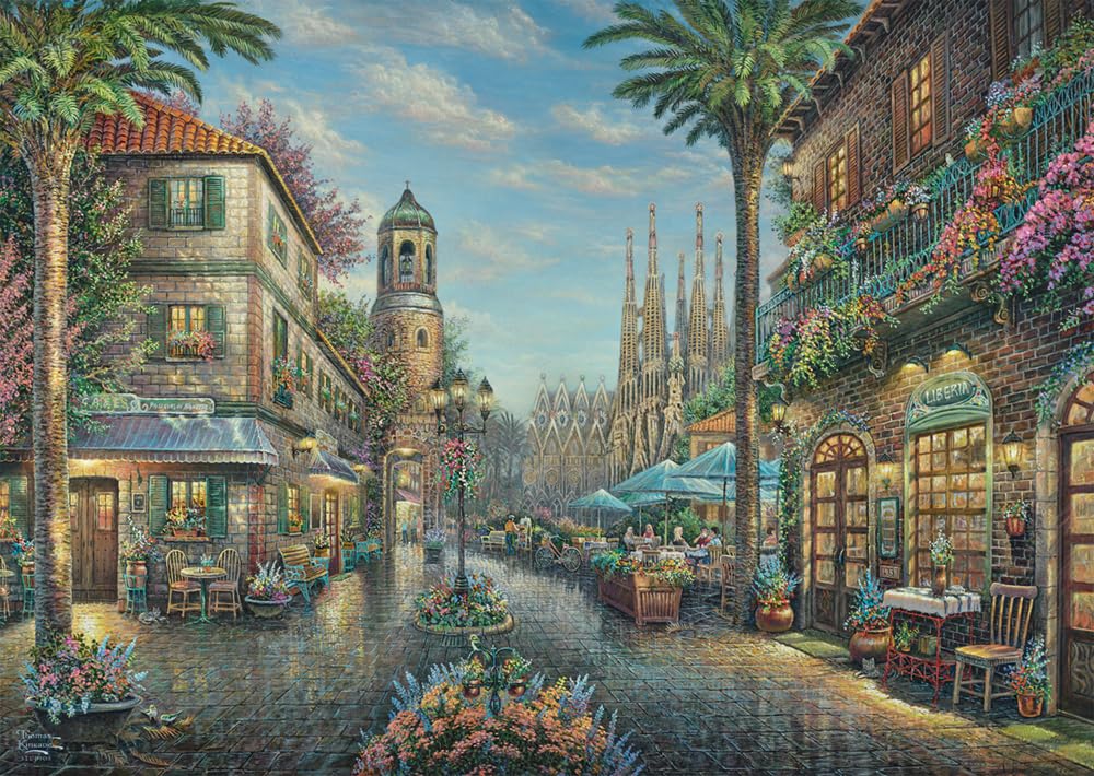 Coiled Spring Thomas Kinkade: Spanish Cafe (1000 Pieces)Brand New And Sealed from B&Q