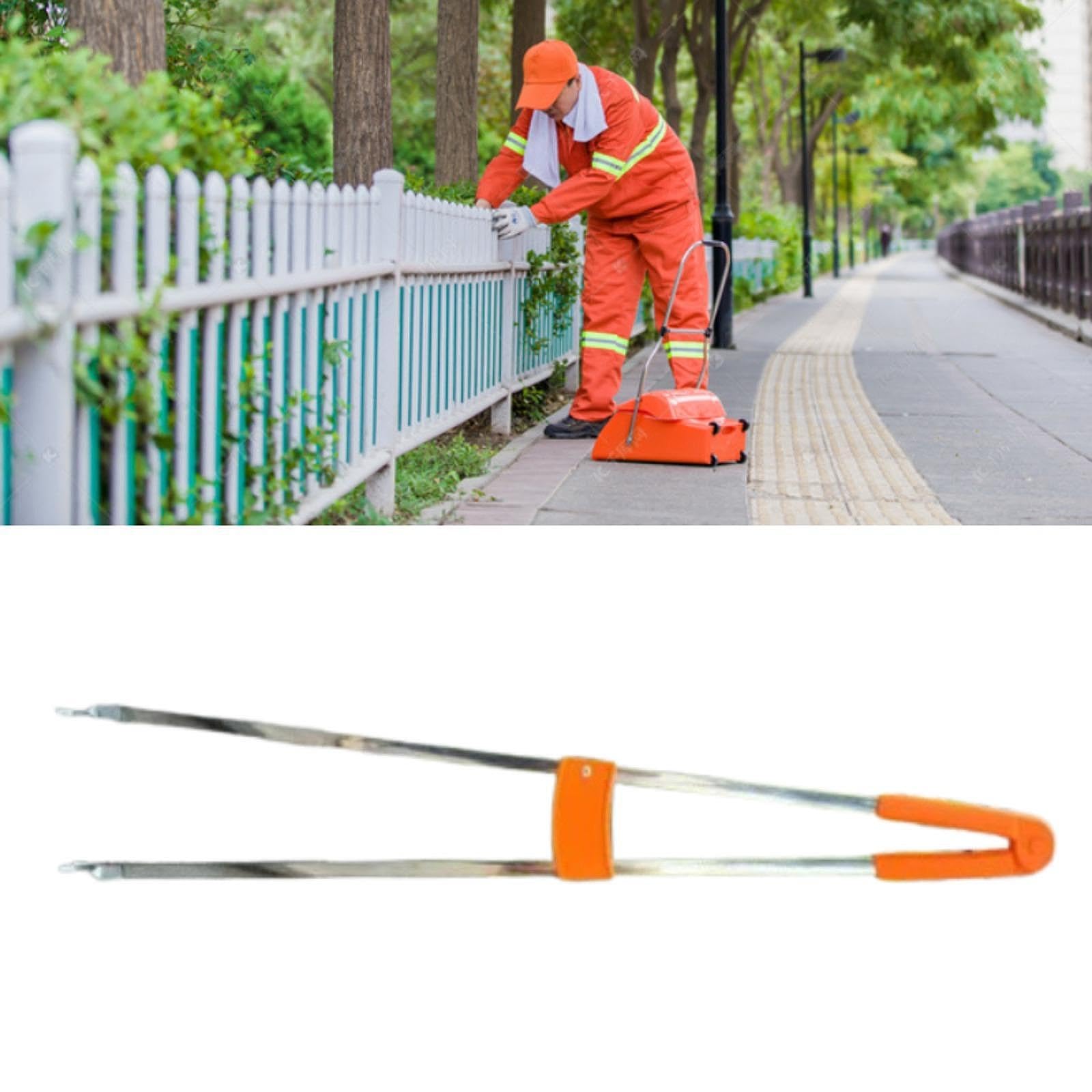 Generic Pinza Raccogli-rifiuti Multiuso in Acciaio Inossidabile Antiruggine con Impugnatura Ergonomica, Adatta per Giardino E, 90 Cm