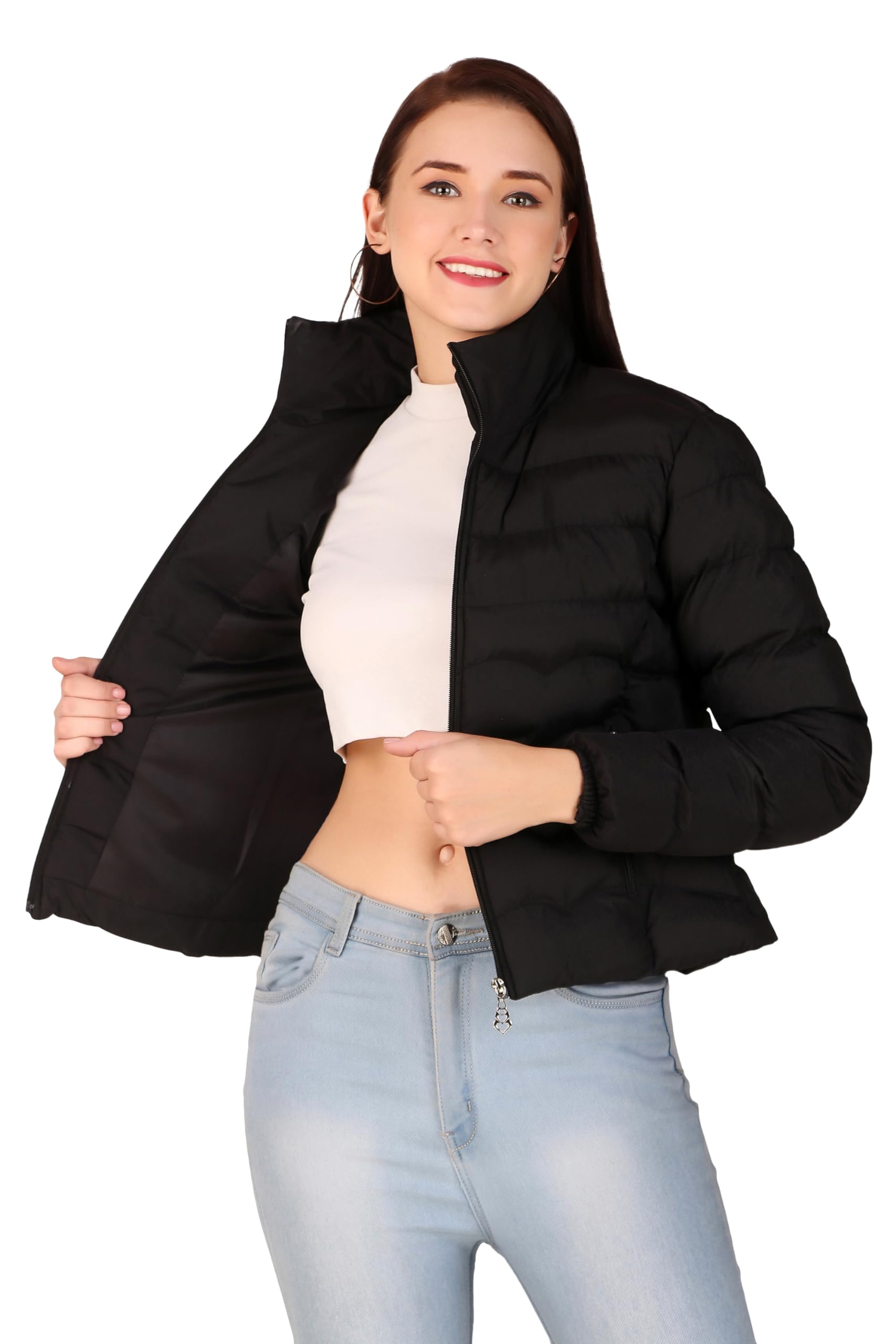 brazo Latest Full Sleeve Crop Puffer Winter Jacket For Women and Winter Jacket for Girls. | Full Sleeve | Zipper | Casual Jacket For Woman & Girl | Western Stylish Jacket For Women-picture-49