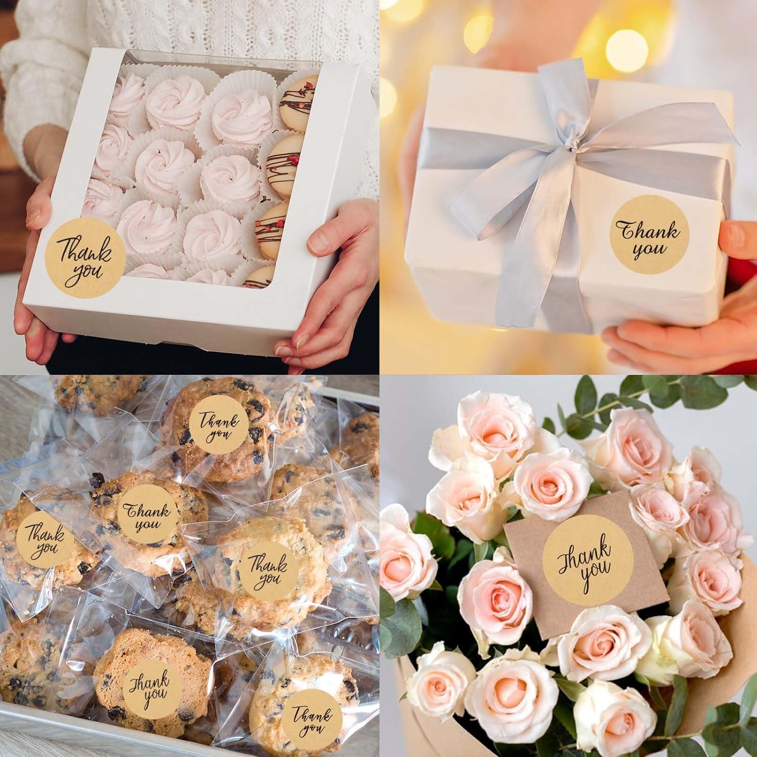 500 Pcs Thank You Stickers,1.5 Inch Thank You for Supporting My Small Business Sticker,Self-Adhesive Labels for Packaging,Envelopes,Bags,Boxes(Kraft) - Image 6