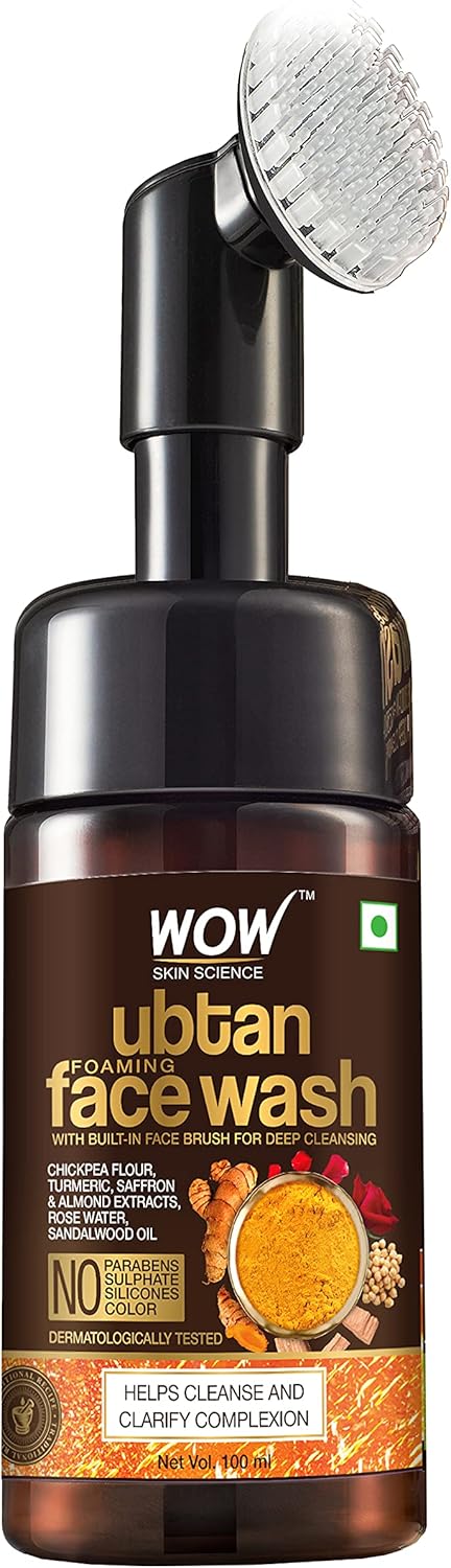 WOW Skin Science Ubtan Foaming Exfoliating Face Wash Facial Cleanser – Face Wash for Oily Skin with Acne – Face Wash for Women & Men – Exfoliating Facial Scrub Face Cleanser – Facial Skin Care Product