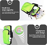 Vista 3 de Brazalete para correr, correa deportiva ajustable para correr, brazalete de entrenamiento para iPhone, bolsa de celular para ejercicio, hombres
