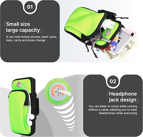 Miniatura 3 de Brazalete para correr, correa deportiva ajustable para correr, brazalete de entrenamiento para iPhone, bolsa de celular para ejercicio, hombres y