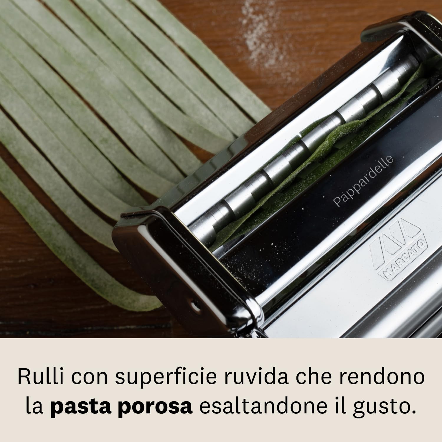 Marcato Pappardelle Attachment for Atlas 150 Pasta Machine – Wide Ribbon Pasta Cutter Accessory, Chrome Steel Construction, Traditional Italian Pasta Maker Tool, Made in Italy