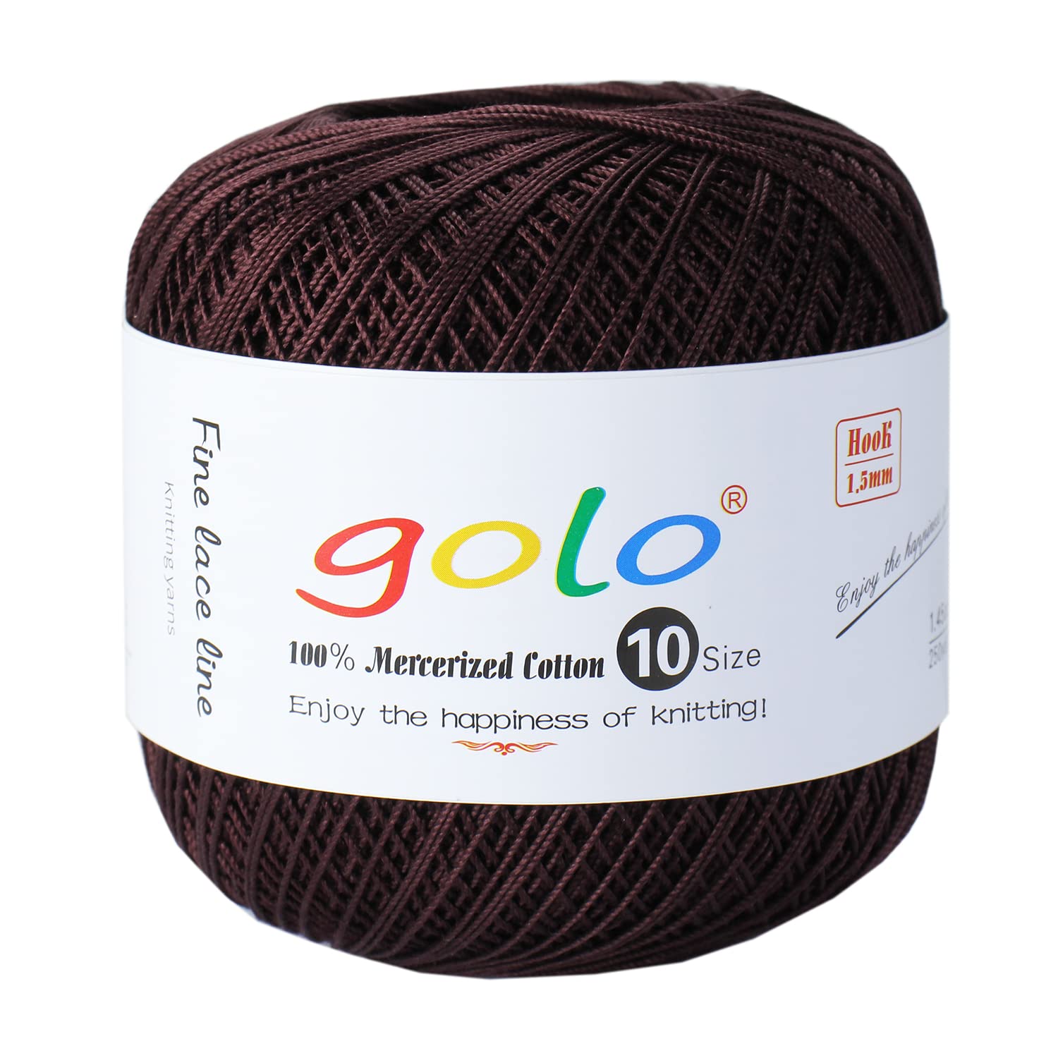 golo Crochet Thread Size 10 Cotton Yarn for Tatting Lace Thread Red Brown 626