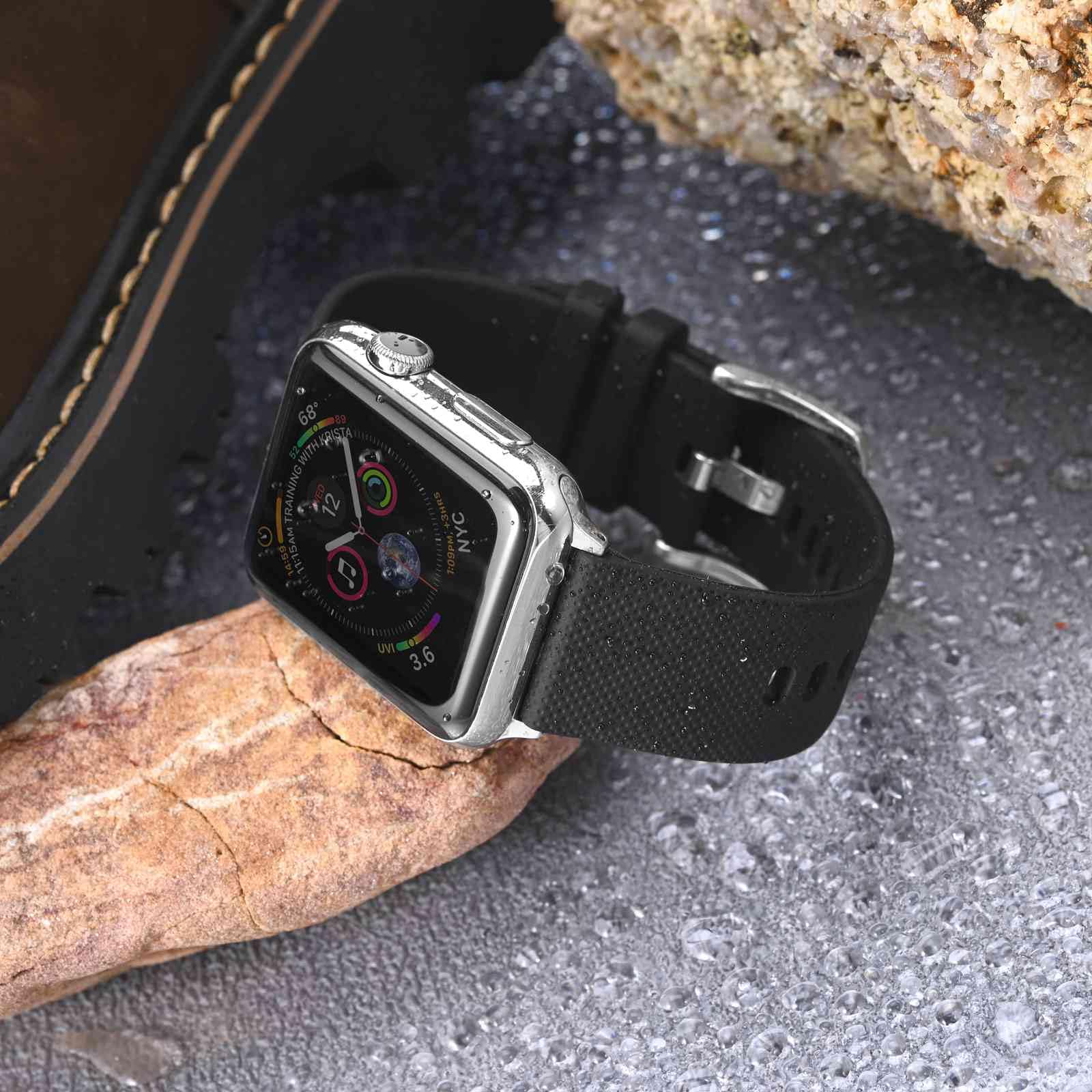 Anbeer Cinturino Compatibile con Apple Watch 49mm 45mm 44mm 42mm 41mm 40mm 38mm, Silicone Cinturini di Ricambio per iWatch Series 9 8 7 6 5 4 3 2 1 SE Ultra