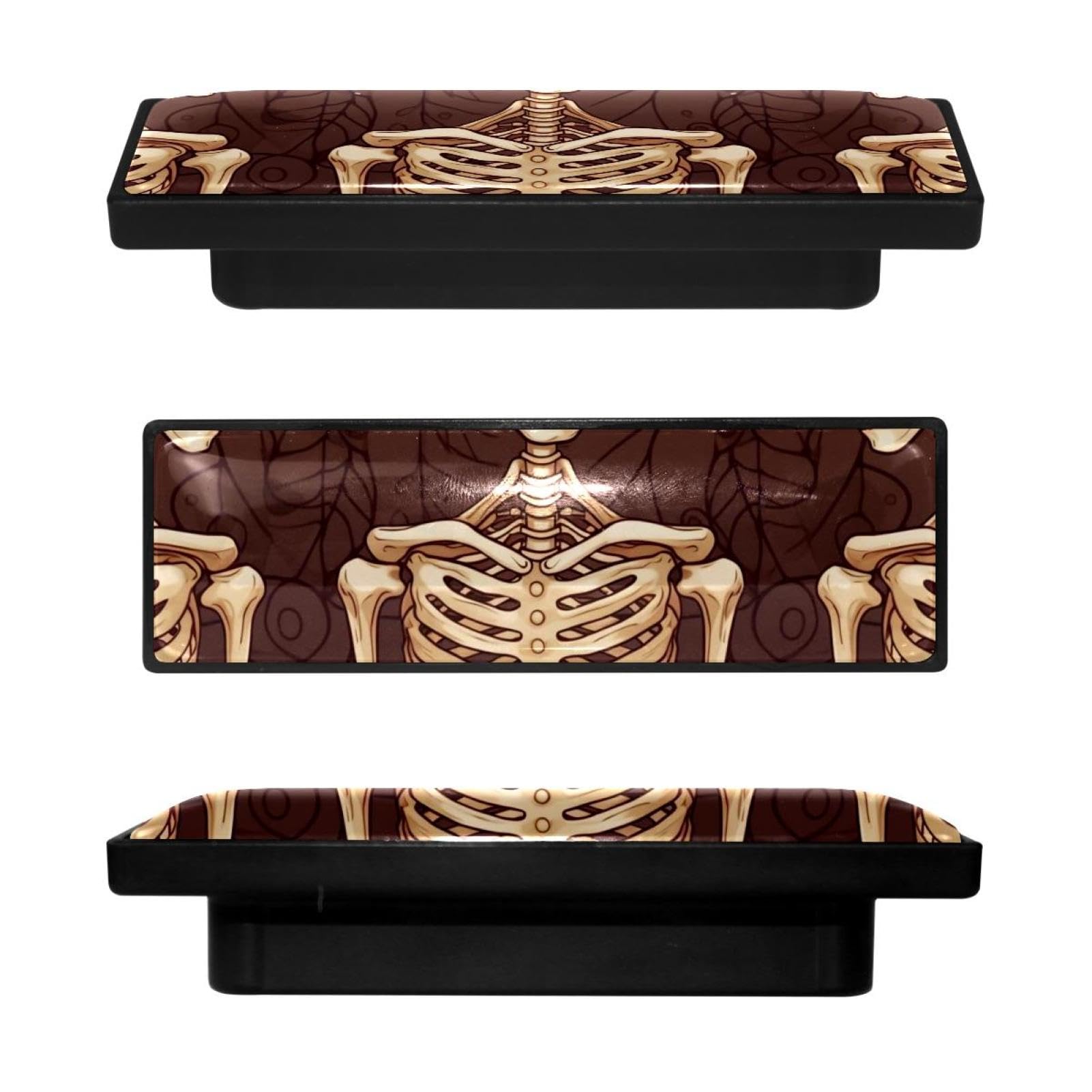 Boutons d'armoire de cuisine rectangulaires rétro marron placard tiroir