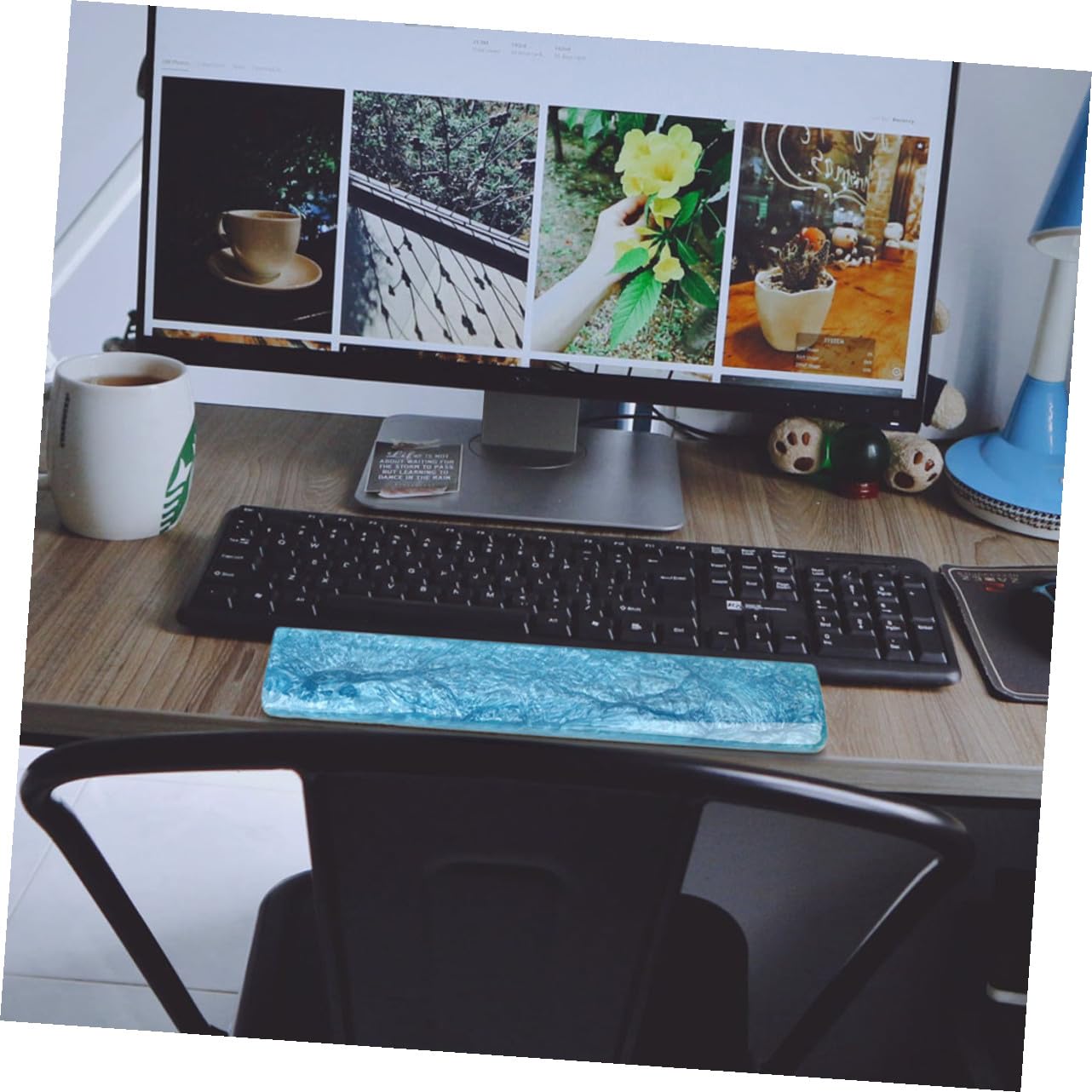 KOMBIUDA Repose-poignet Ergonomique Bleue Pour Clavier Coussin De Support Confortable Pour De Fatigue Lors Du Typage Et Du Jeu