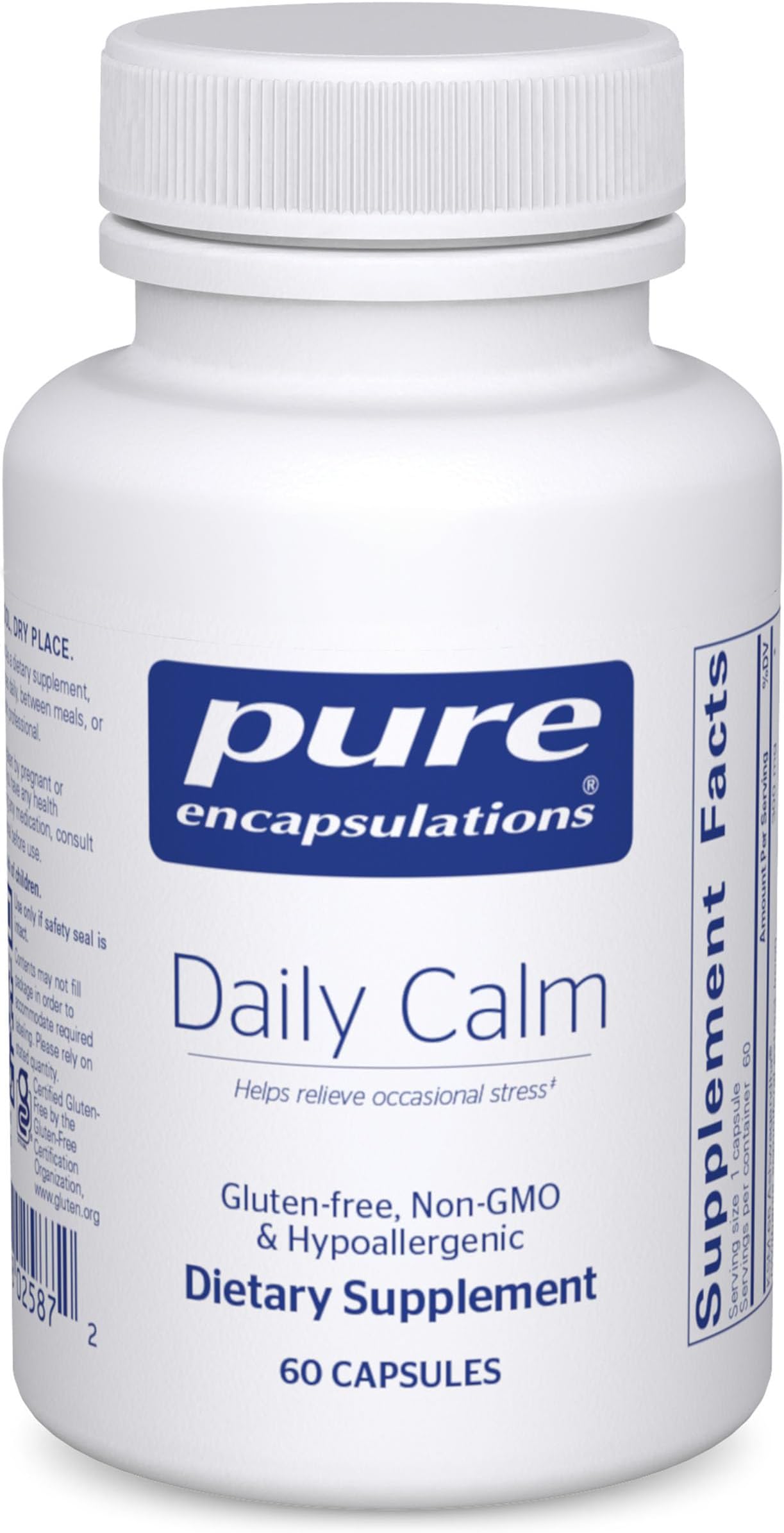 Daily Calm - Vegan Stress & Sleep Support Supplement - Contains Ashwagandha, Saffron, GABA & L-Theanine - Non-GMO, Soy-Free & Gluten-Free - 60 Capsules