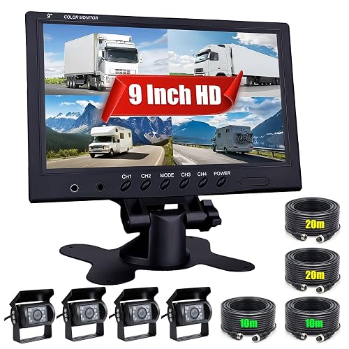 CAMECHO Caméra de Recul pour Camion, Kit 4 Caméras avec