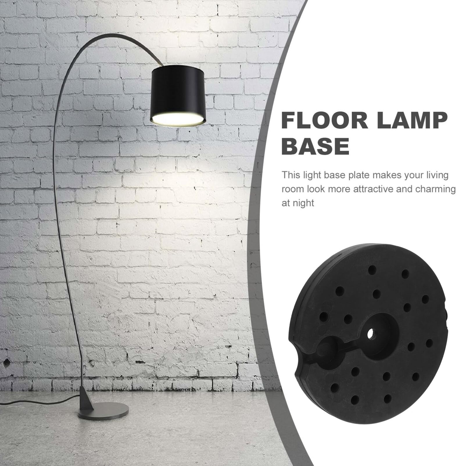 Base lestée métallique pour lampe – Socle stable 19 x 19 x 2 cm, contrepoids de remplacement pour lampadaire, lampe de bureau et autres luminaires
