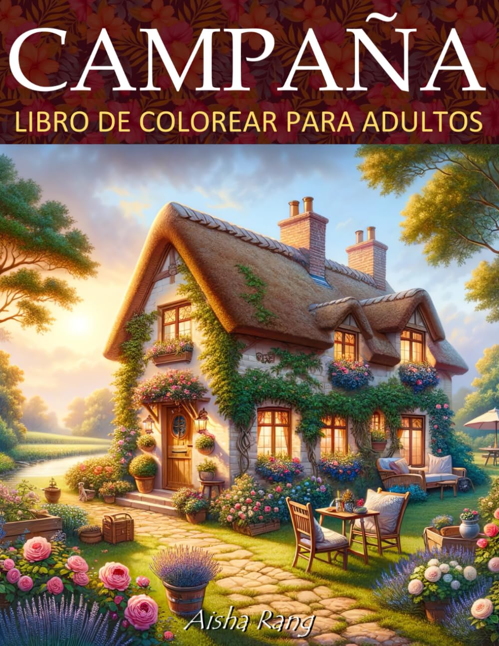 Livre coloriage adulte campagne au coin du feu pour vos instants détente de fin de journée