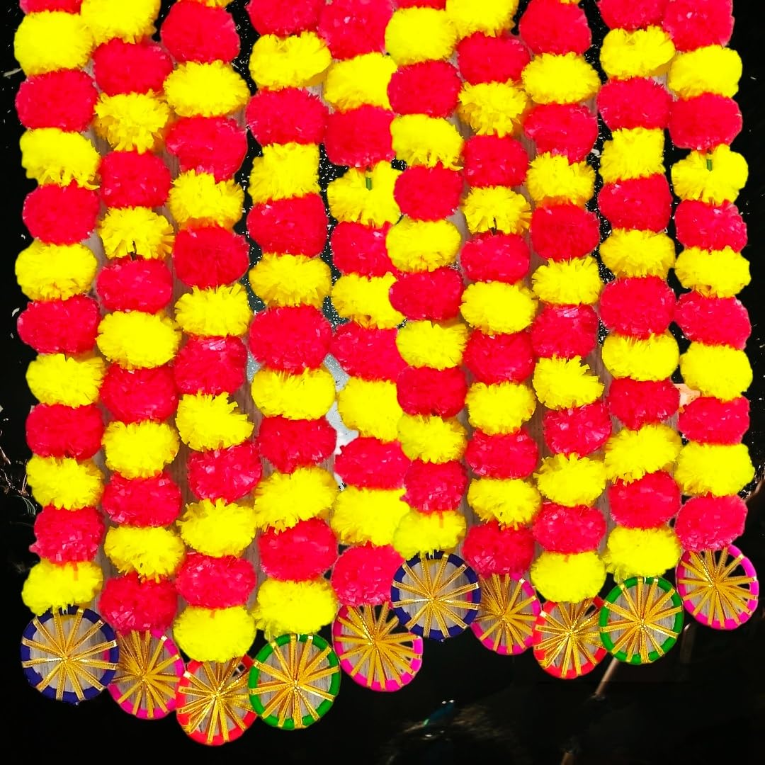 Kapoor Crafts ® 10 Pcs Artificial Marigold Hanging String Toran Colourful Garlands for Decorating Your Home, Hall, Door, Backdrop, for Diwali, Ganesh Chaturthi Decoration, Navratri (B0CK56W38V) Amazon Price History, Amazon Price Tracker