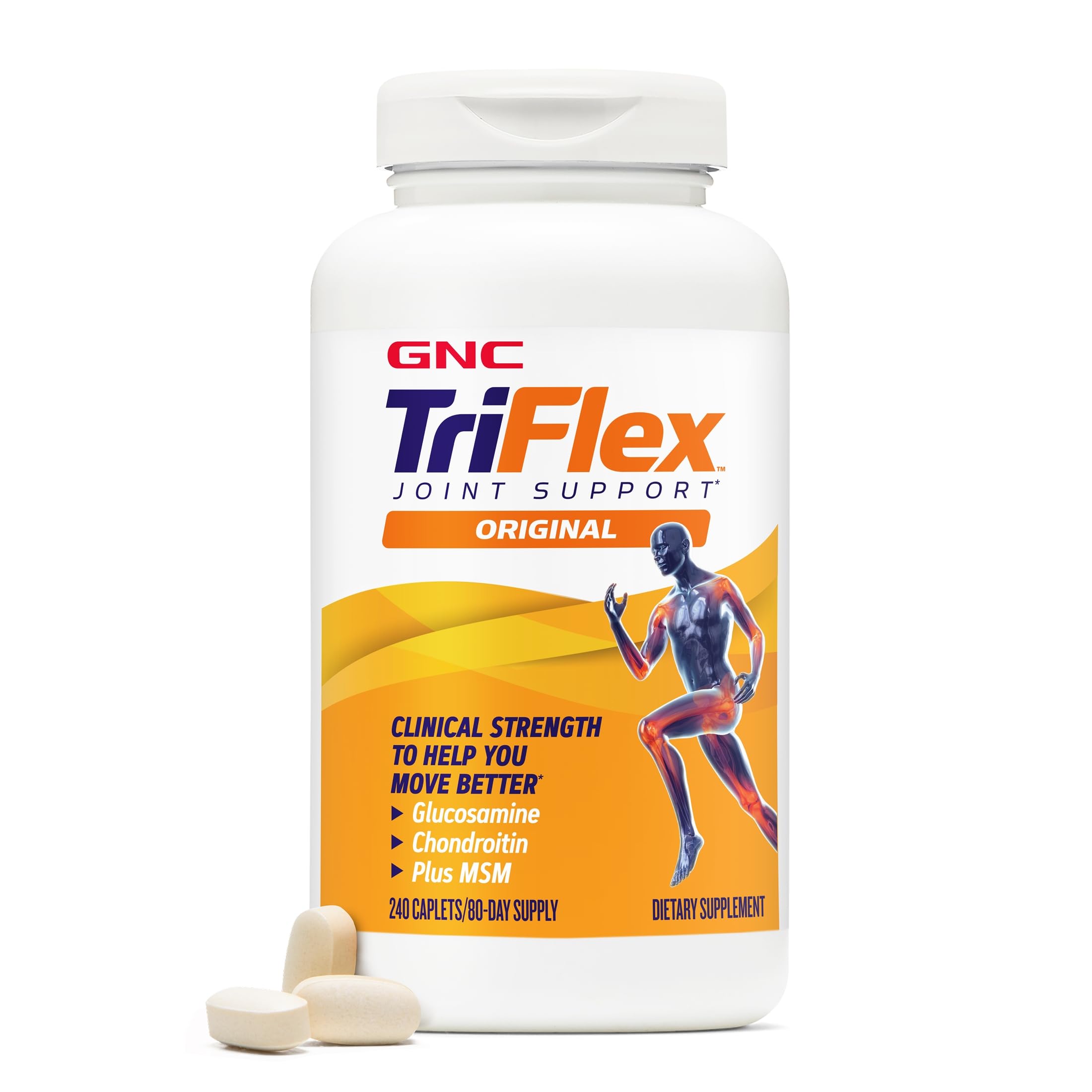 GNC Triflex Caplets, Supports Joint Mobility, Glucosamine, 240 Count