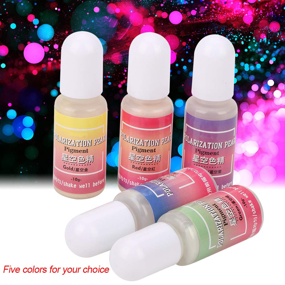 Yuecoom 5 Colors Epoxy Resin Pigment, 10ML Star Colorful UV Resin Coloring Dye Liquid Colorant Pigment for Jewelry Making, DIY Art Crafts, Painting
