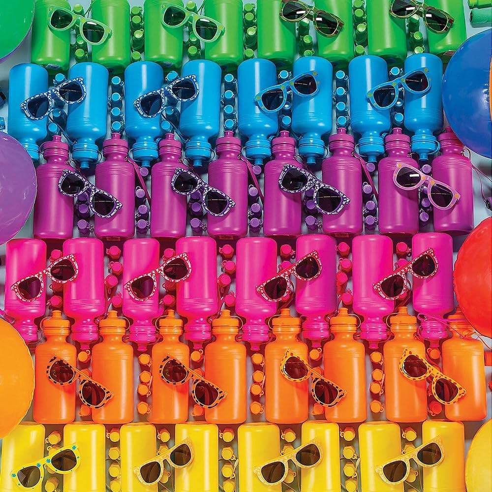 Fun Express Neon-Sport-Trinkflaschen, 12 Stück