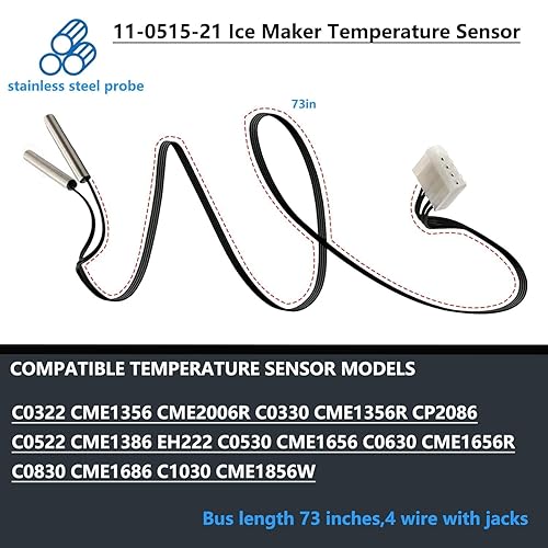 Miniatura 3 de 11-0515-21 Sensor de temperatura de la máquina de hielo 11-0515-21 Sonda de temperatura de la máquina de hielo Ofrecemos 1 año de servicio de