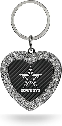 Rico Industries Cowboys MKH1801CF Porte-clés en forme de cœur en strass Motif fi