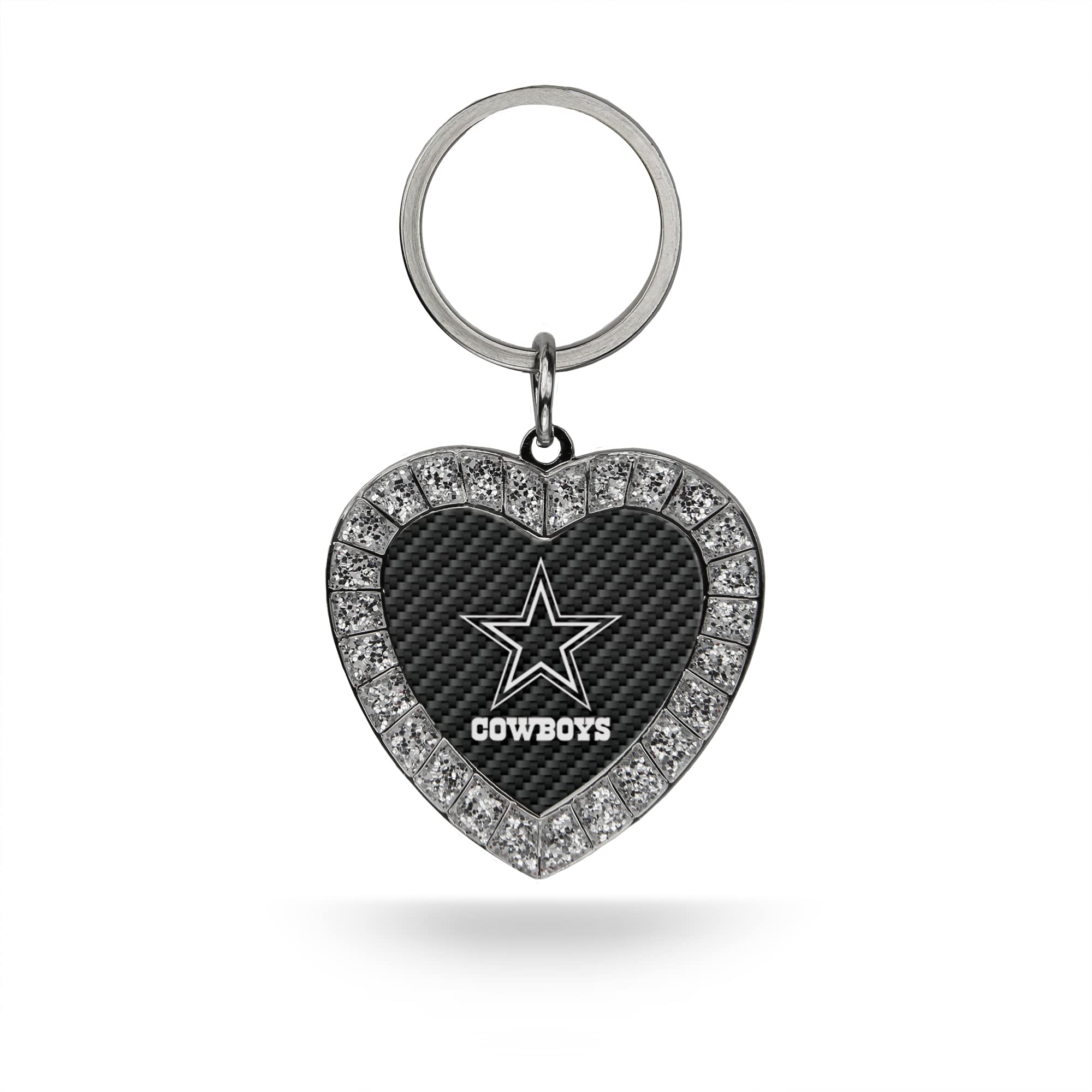 Rico Industries NFL Football Rhinestone Heart Keychain - Great Accessory