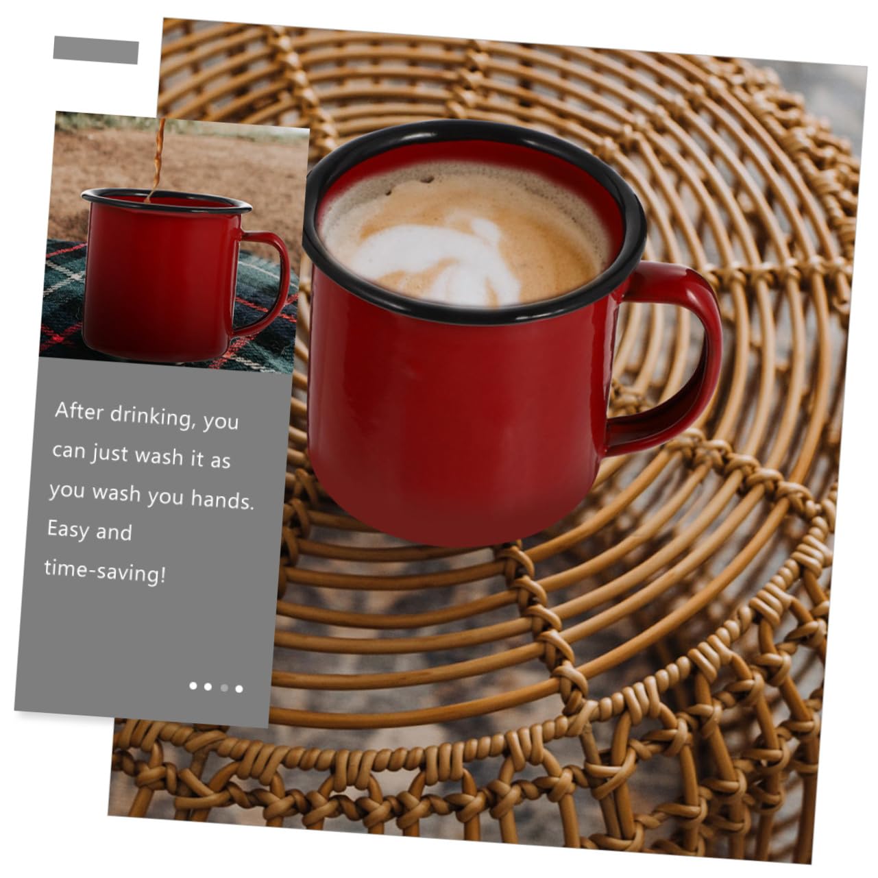 TOPBATHY 6 Piezas Taza de esmalte vaso de cafe vaso de esmalte taza de café Tazas de cafe tazas de café con tapas almacenamiento de jugo tazas vajilla de antiguo Chino