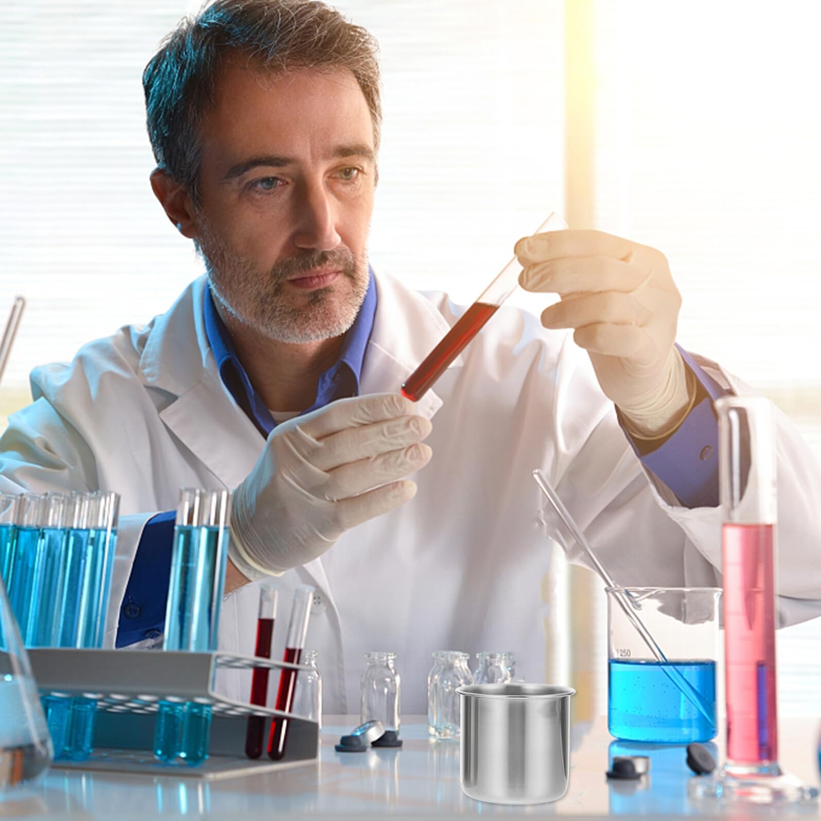 LABRIMP 6 Piezas Vasos Medidores Inoxidable para Muestras de Resistentes y Duraderos sin Herramienta de Medición y Ligera para Uso Doméstico y Restauración