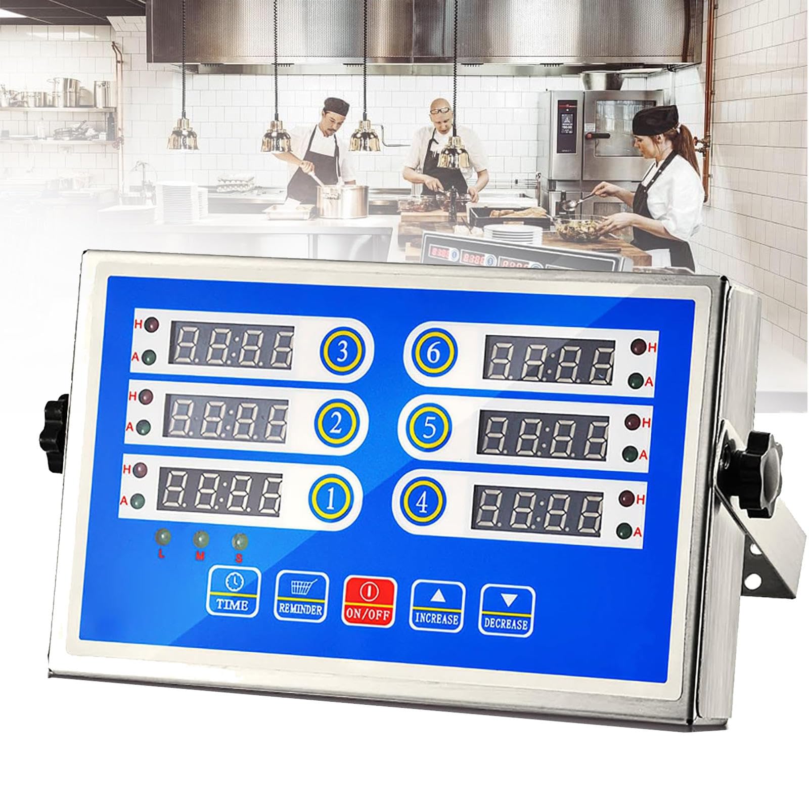 Temporizadores de cocción de Cocina, temporizadores de Cocina Digitales de 6 Canales, Temporizador Digital de Cocina LED, función de recordatorio, para Snack Bar