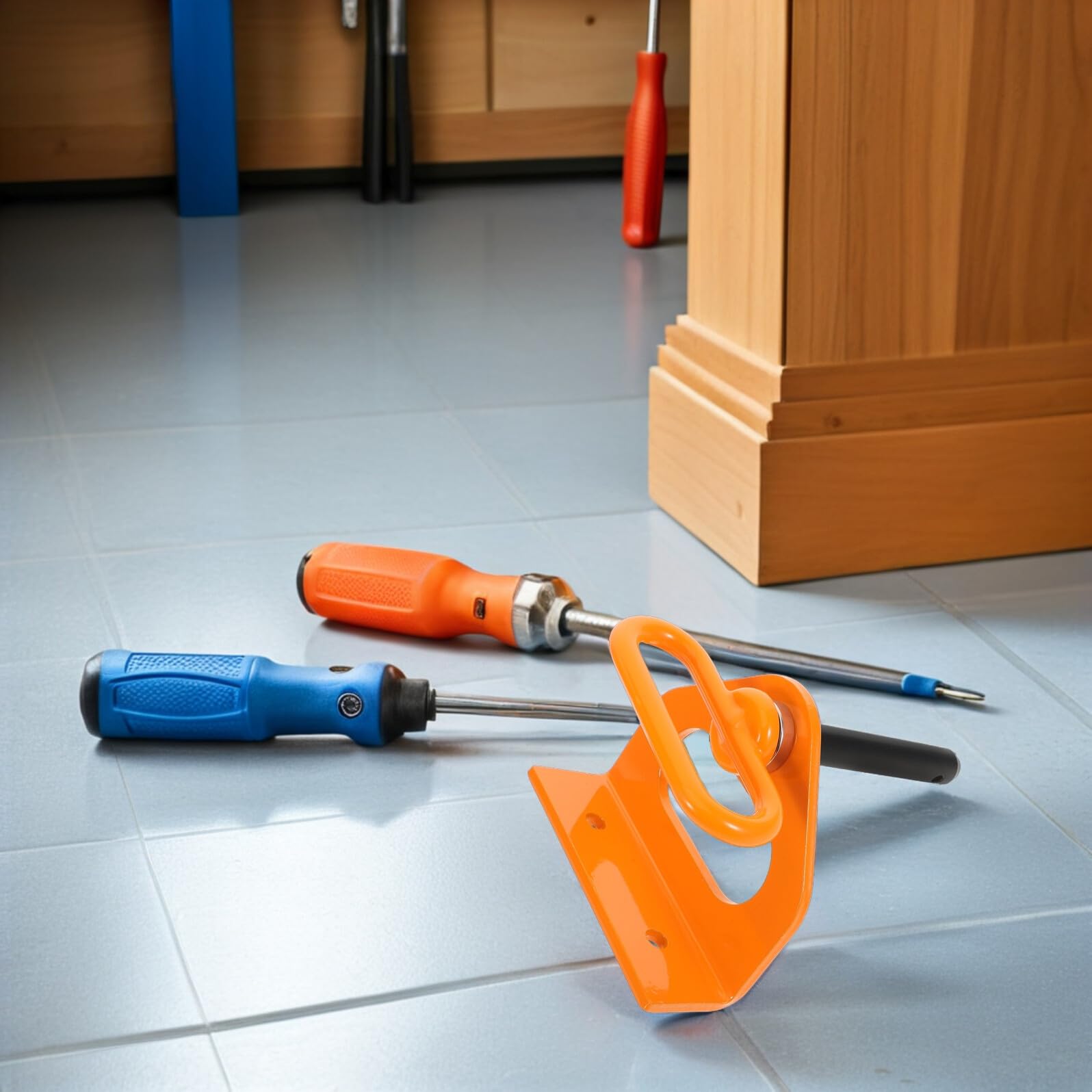 Magnetischer Anhängerkupplungsbolzen für Rasentraktoren Orange Eisen | Gebogene Plattenstruktur, Sichere Befestigung, Widersteht Stößen und Verschleiß